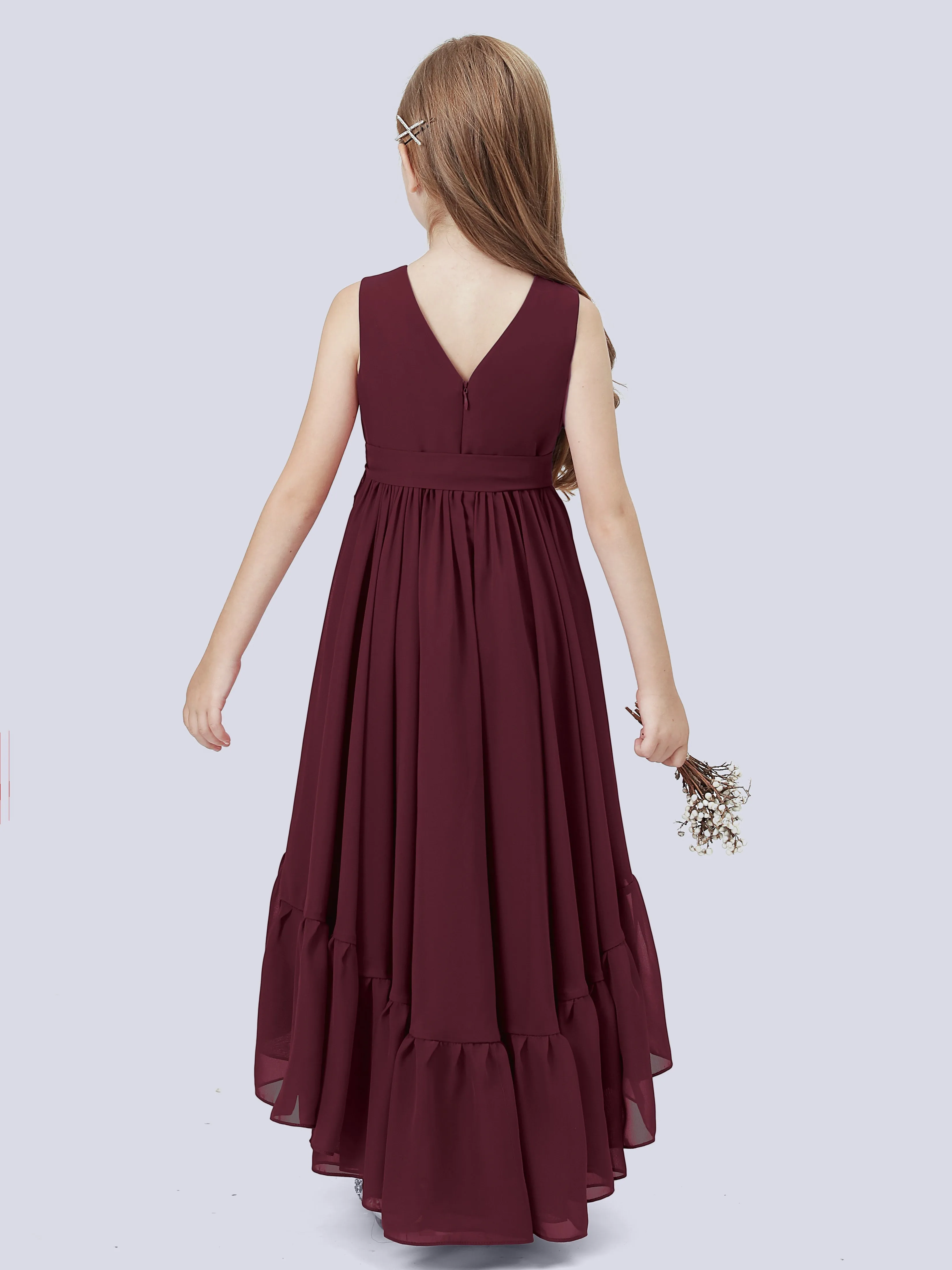 Chiffon High-Low Junior Bridesmaid Dress