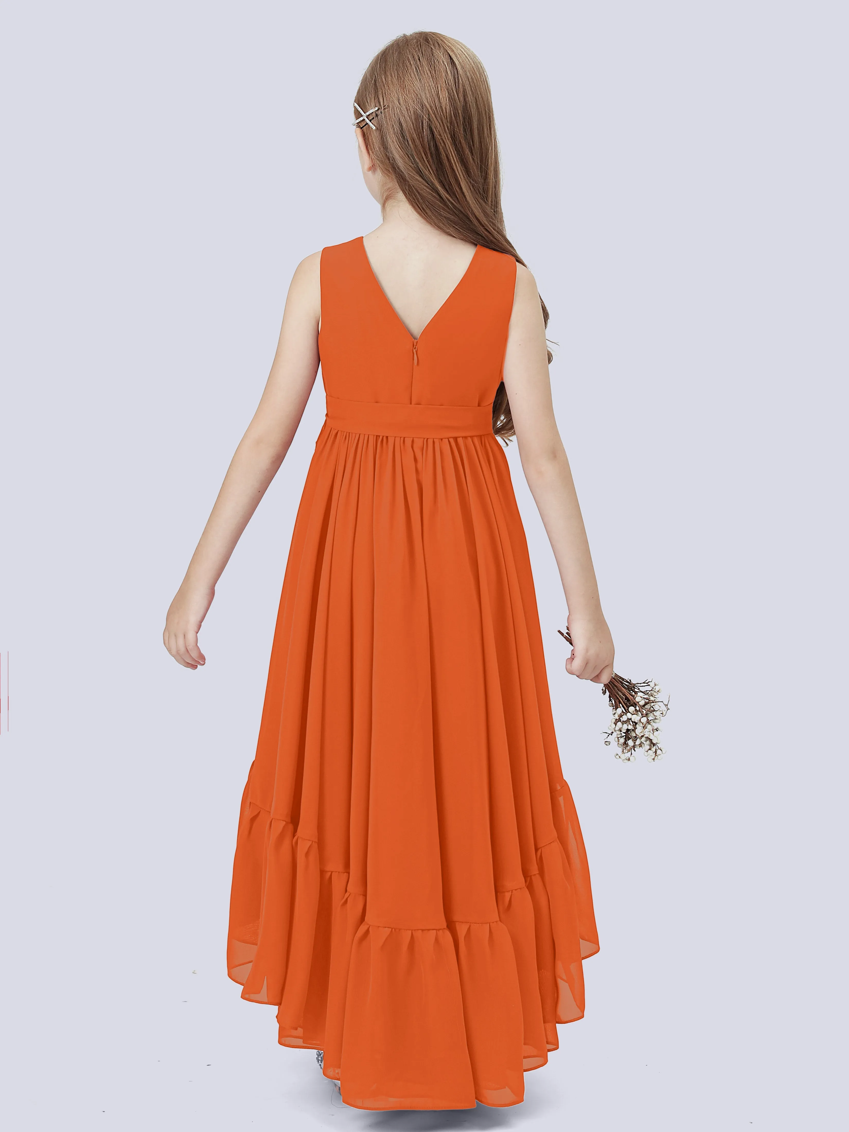 Chiffon High-Low Junior Bridesmaid Dress