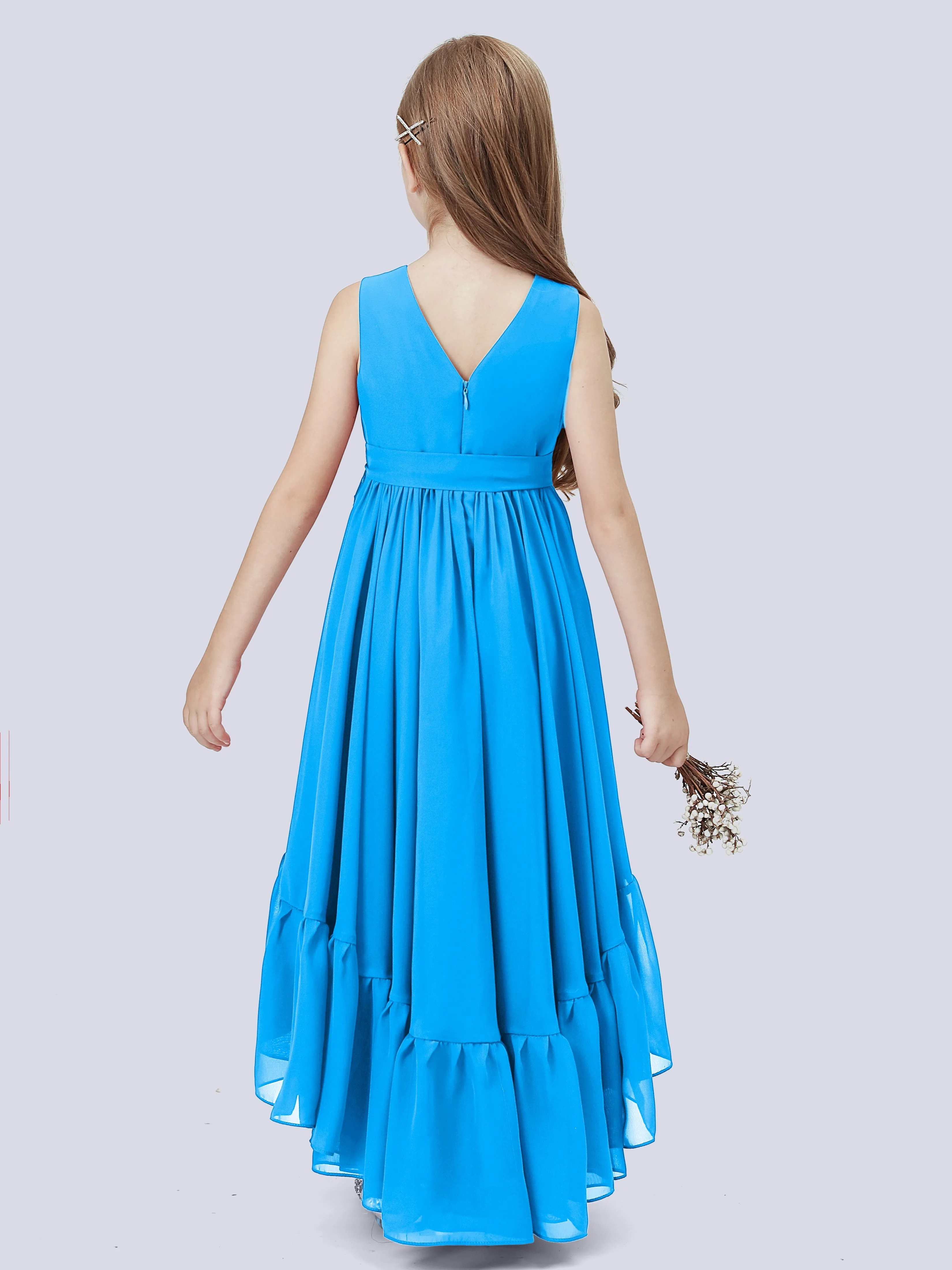 Chiffon High-Low Junior Bridesmaid Dress