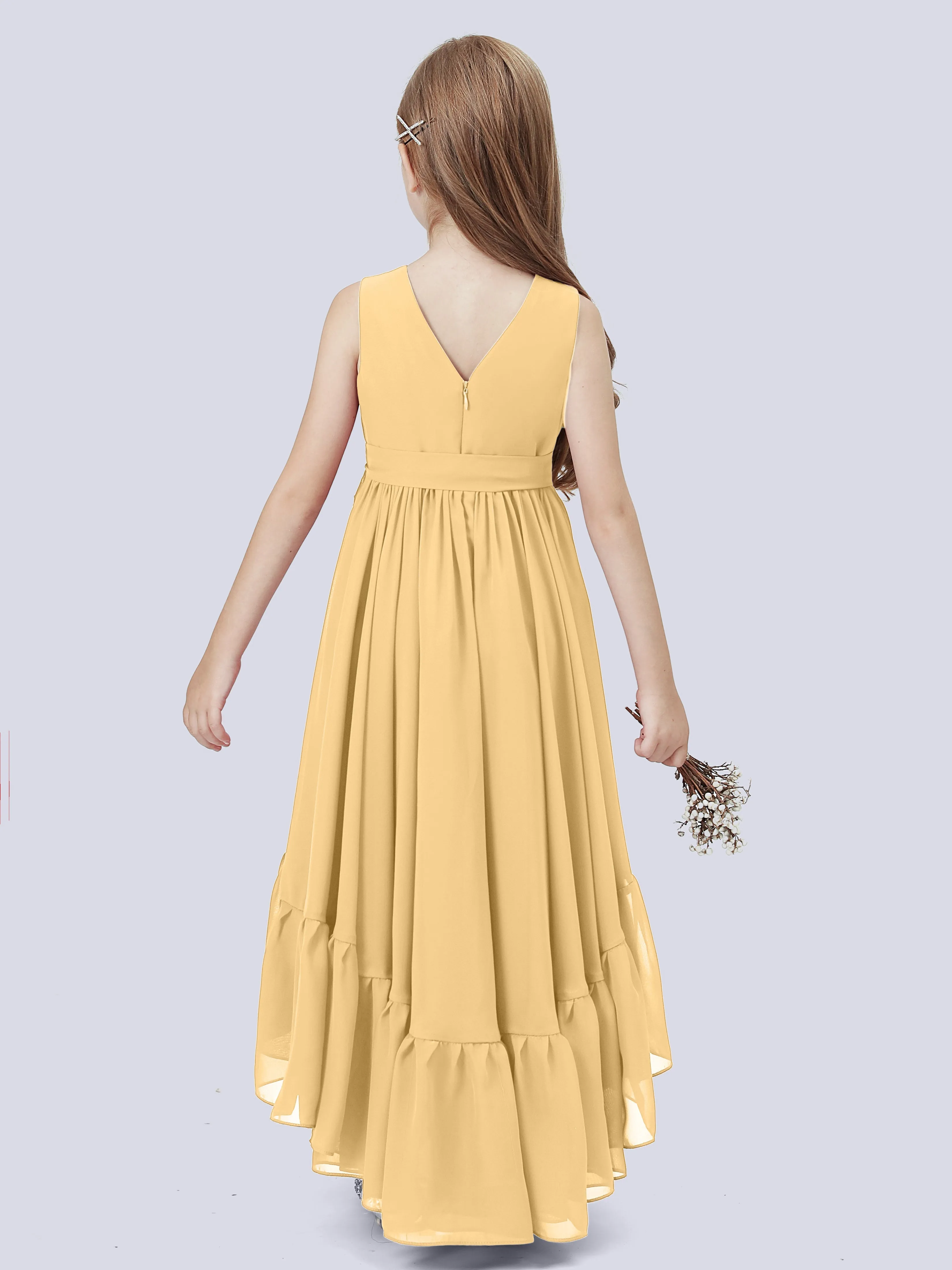 Chiffon High-Low Junior Bridesmaid Dress