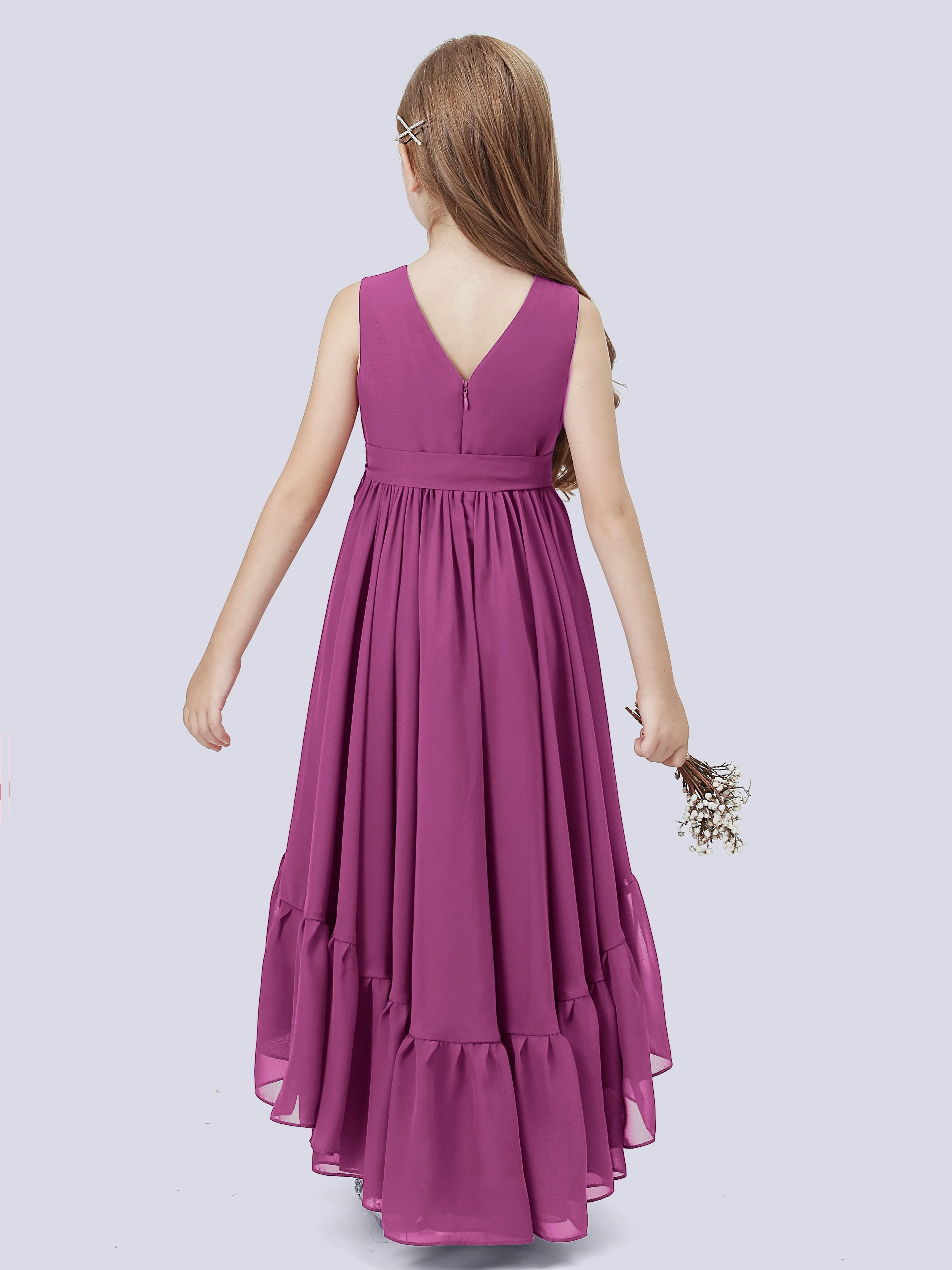 Chiffon High-Low Junior Bridesmaid Dress