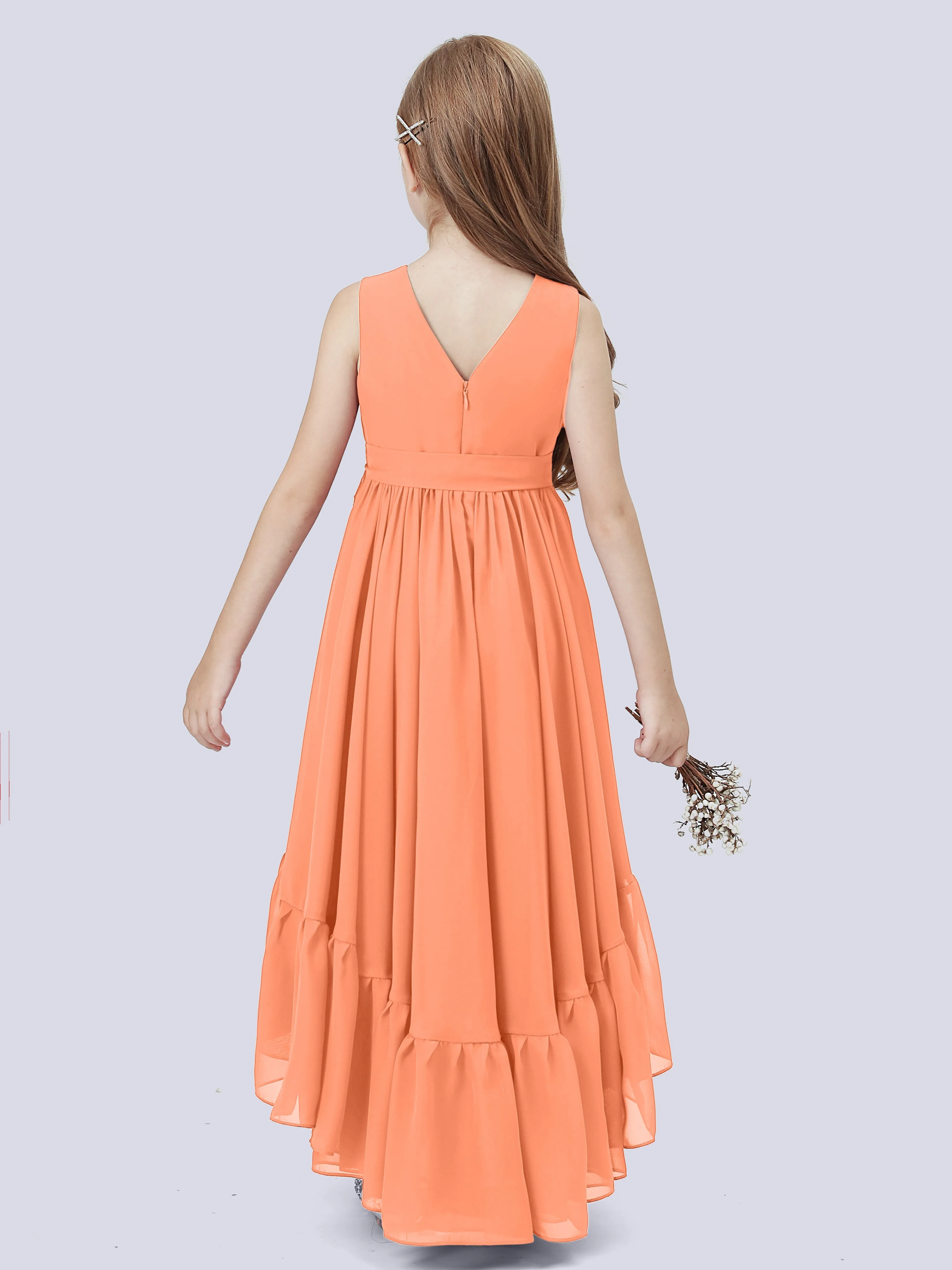 Chiffon High-Low Junior Bridesmaid Dress