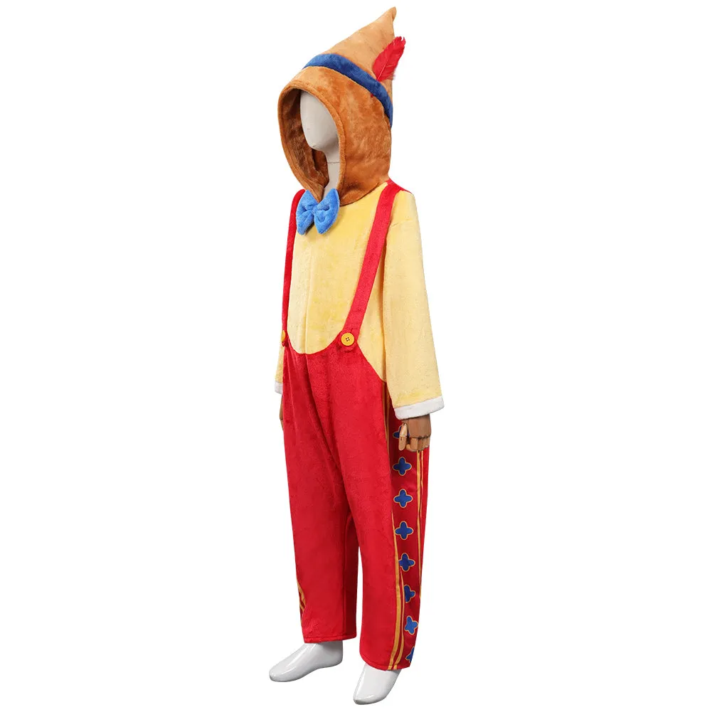 Children Kids  Pinocchio Cosplay Costume Jumpsuit Sleepwear Pajamas Halloween Carnival Suit