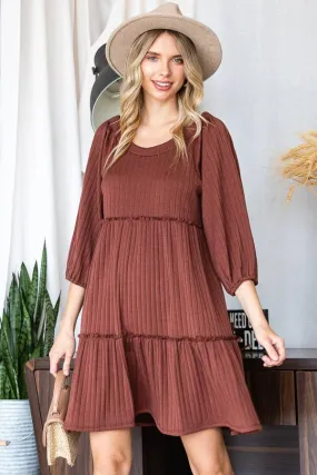 Cinnamon Babydoll Tiered Dress