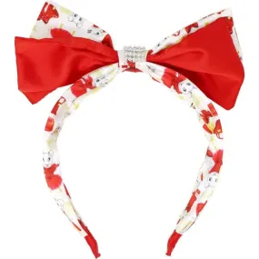 Claris Fashion Red Print Bow Headband