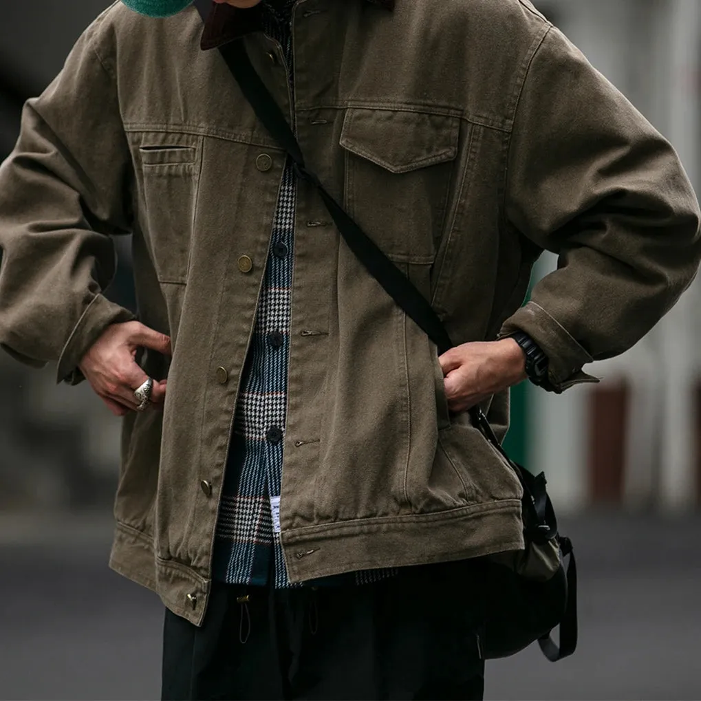 Classic Lapel Jacket for Men - Japanese Streetwear Casual Cargo Coat