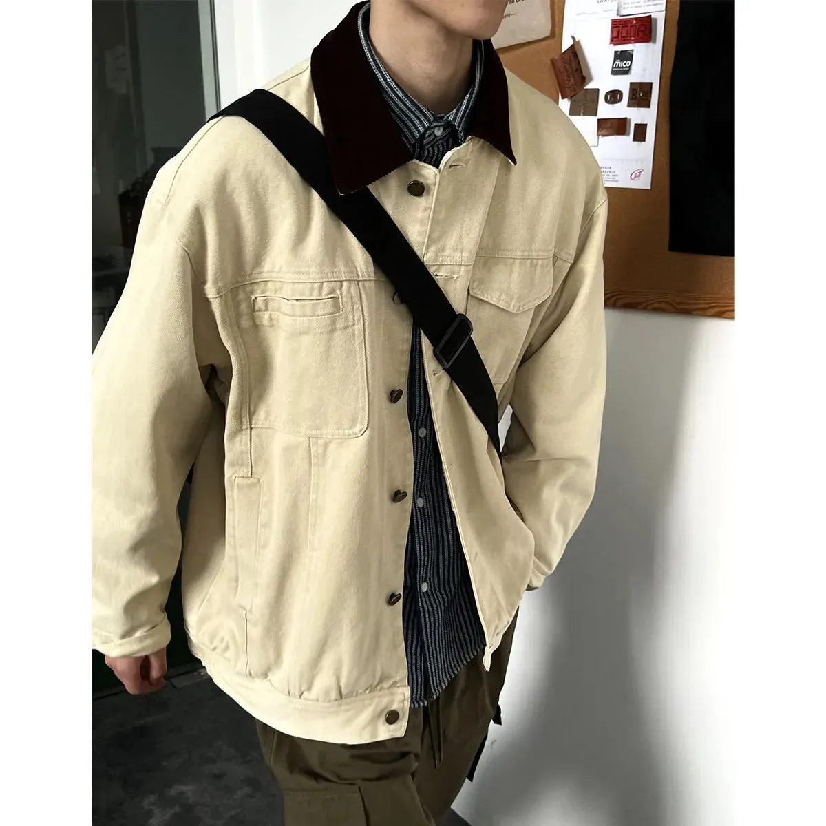 Classic Lapel Jacket for Men - Japanese Streetwear Casual Cargo Coat