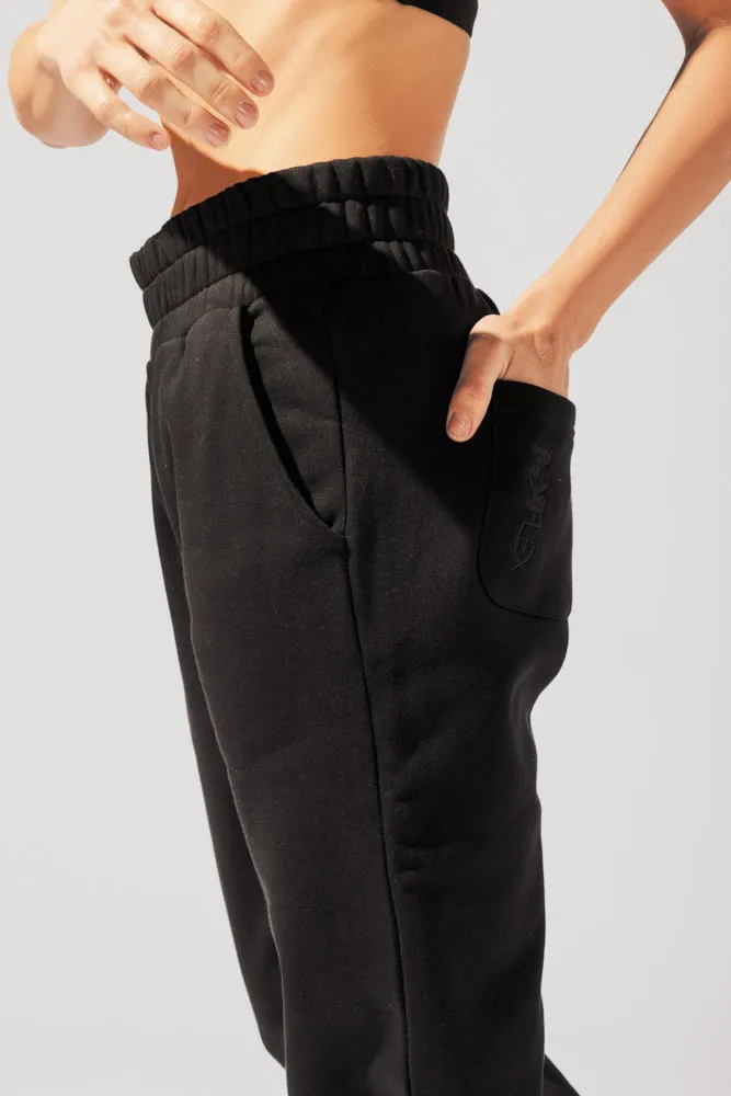 Cloud Rollover Sweatpant - Black