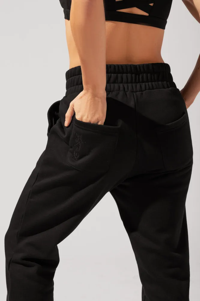 Cloud Rollover Sweatpant - Black