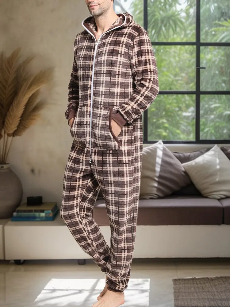 Comfy Flannel Plaid Jumpsuit