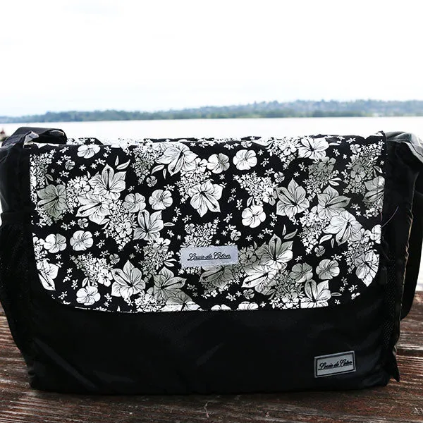 Cooling Pooch Bag Liner - Black Foil Hibiscus