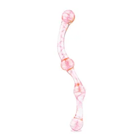 Coral Glass Wand Artisanal Double Ended Dildo and Anal Toy