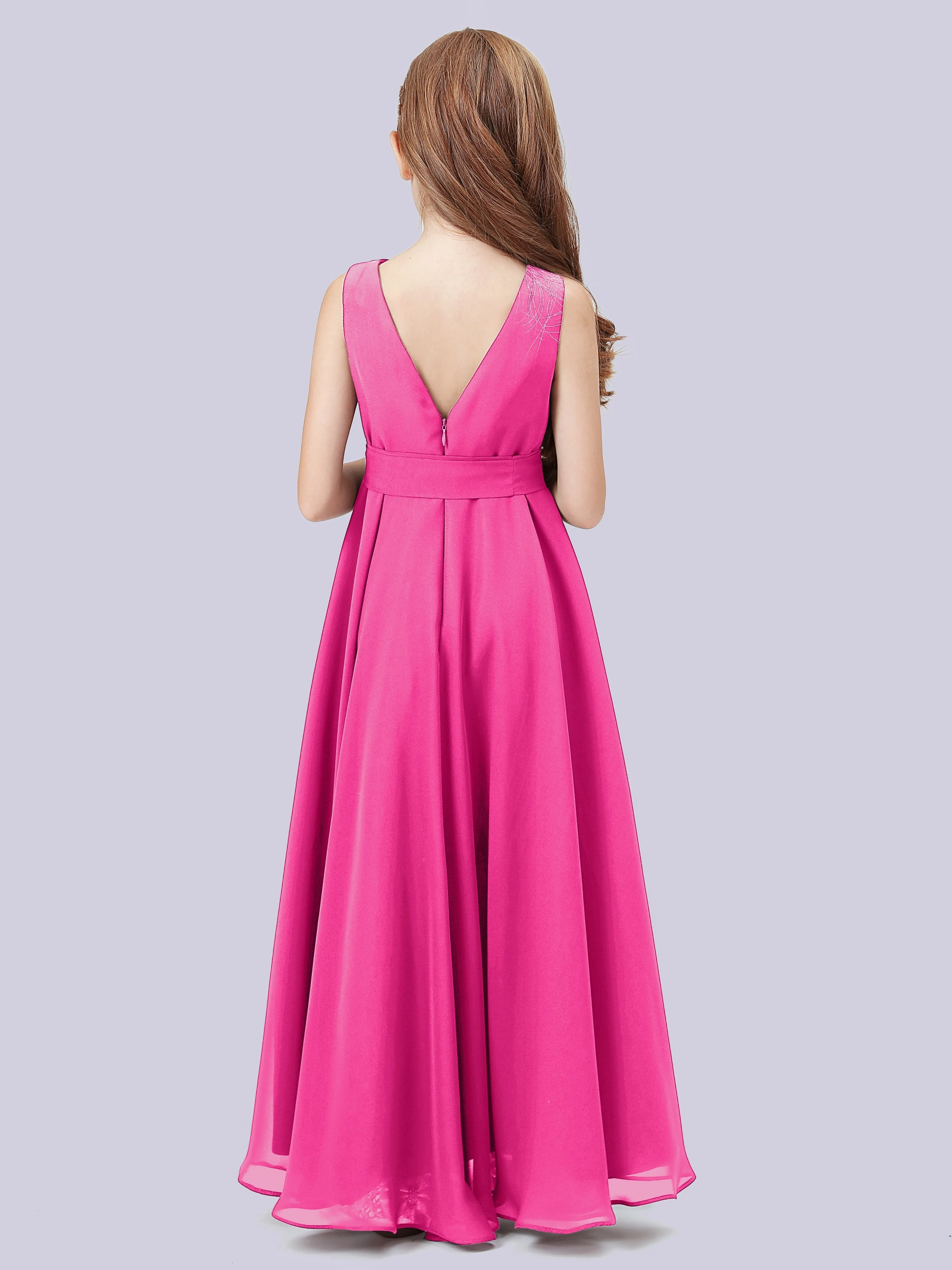 Cowl Junior Bridesmaid Dress with Cascade