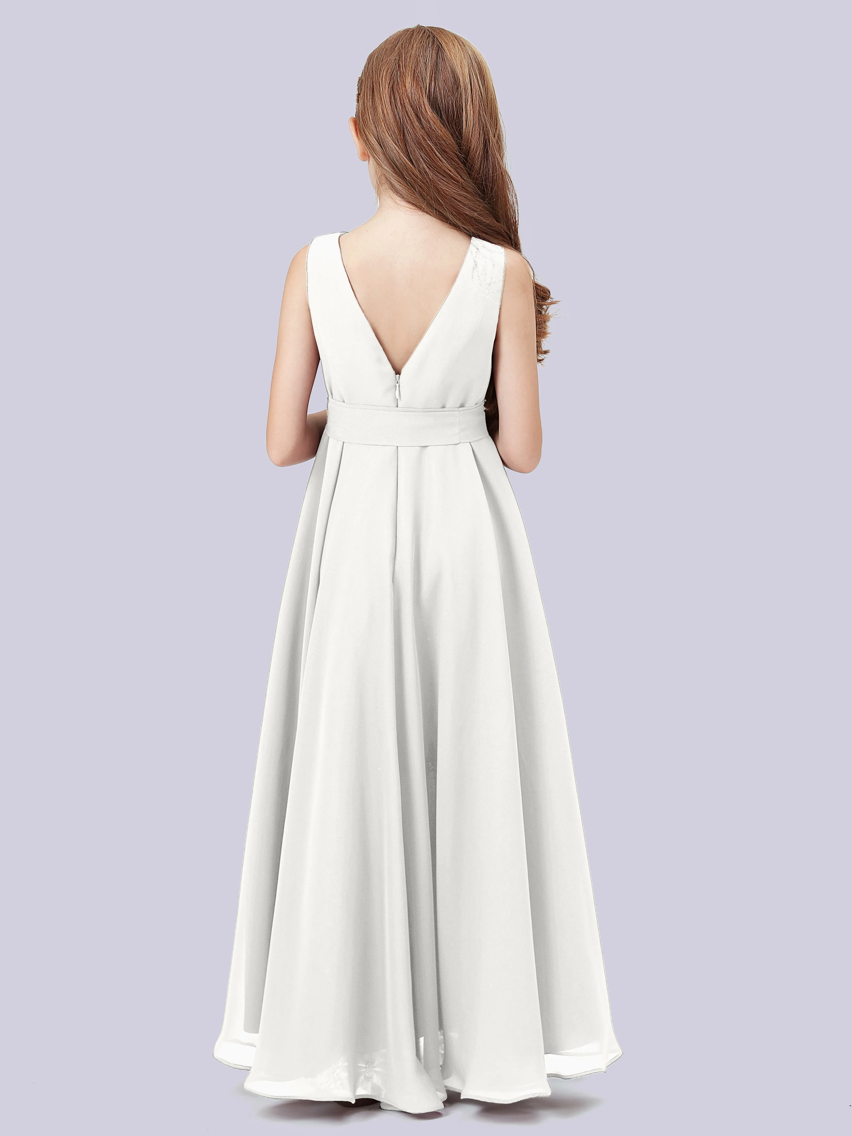 Cowl Junior Bridesmaid Dress with Cascade