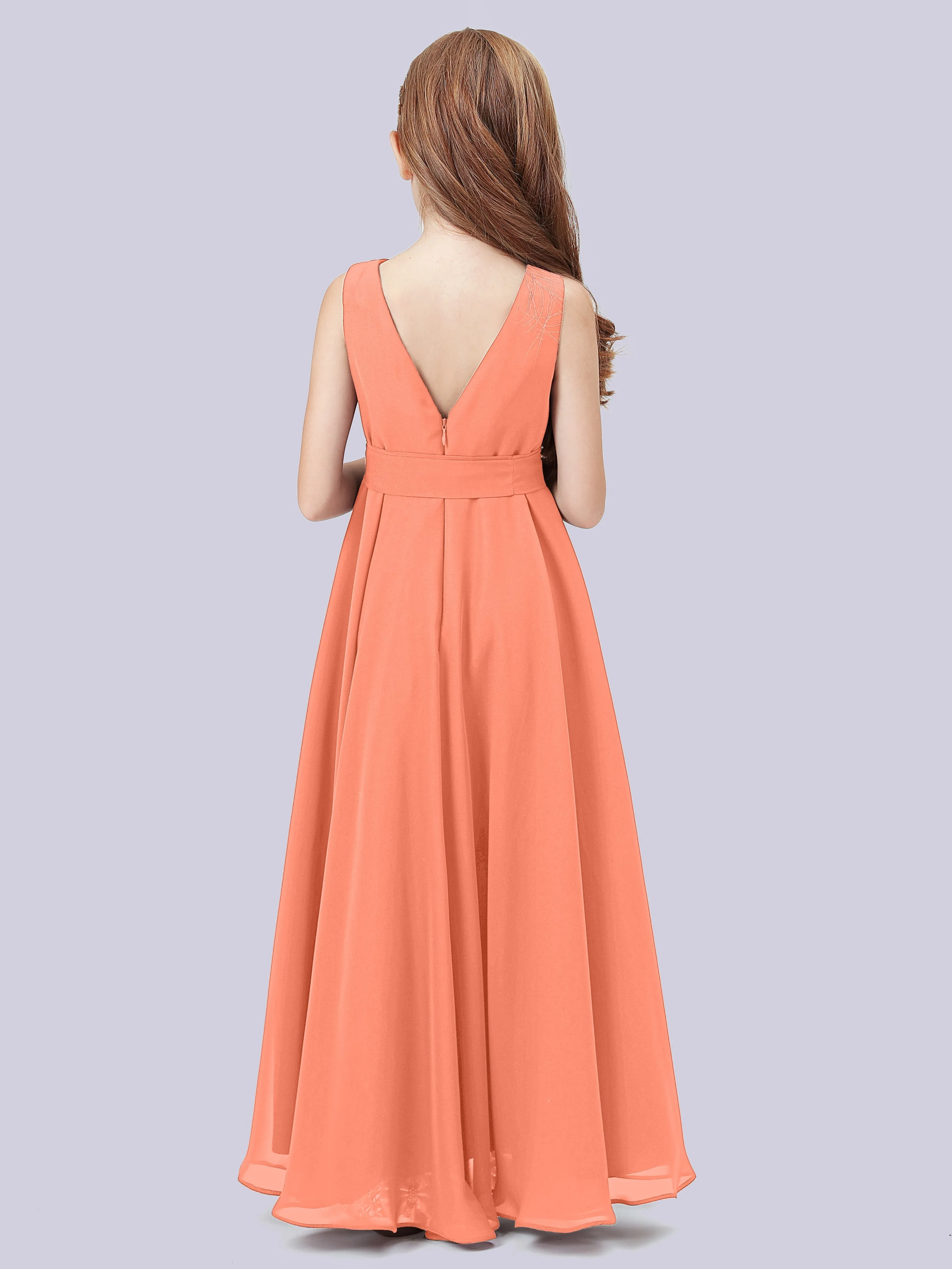 Cowl Junior Bridesmaid Dress with Cascade