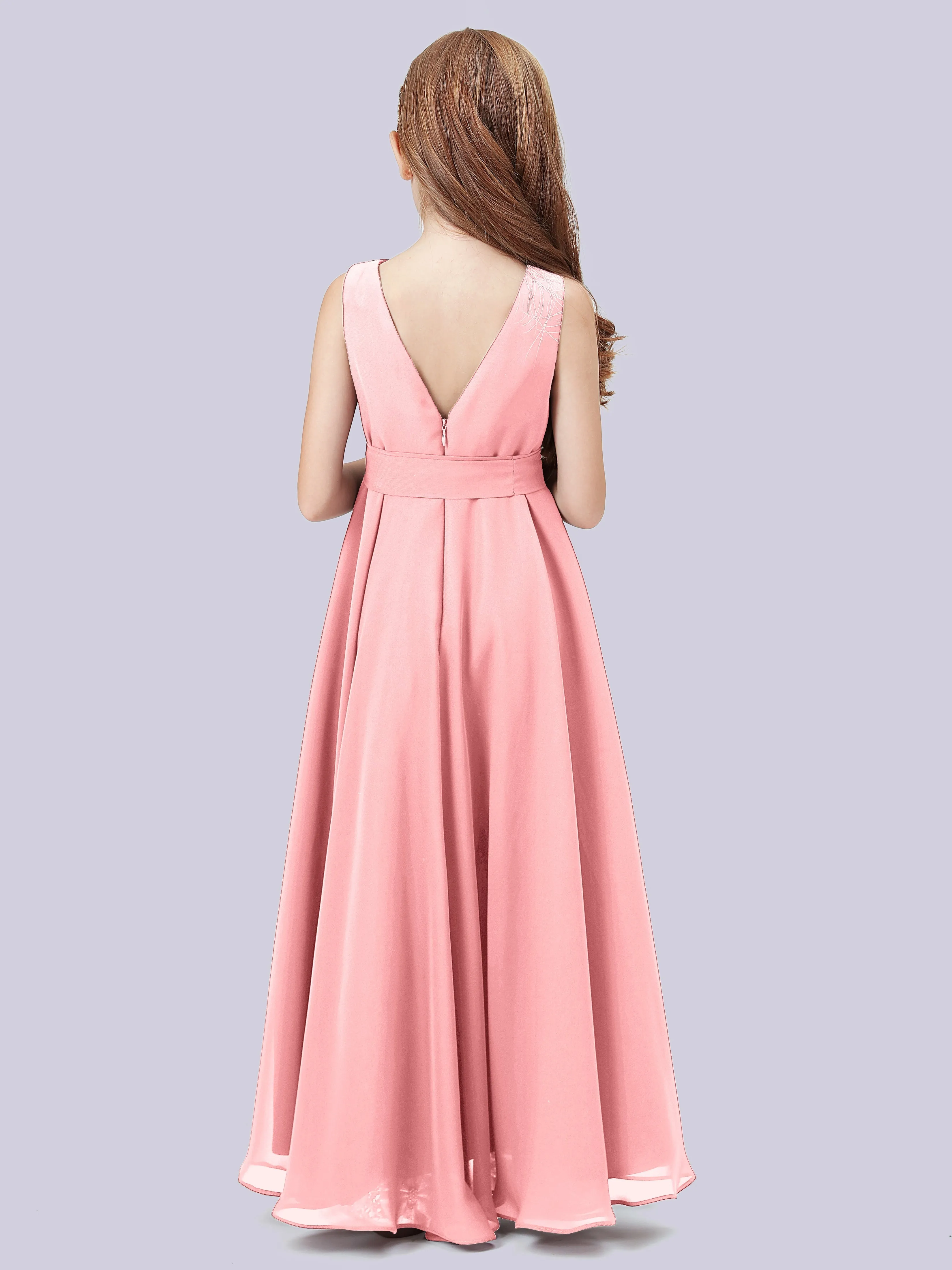 Cowl Junior Bridesmaid Dress with Cascade