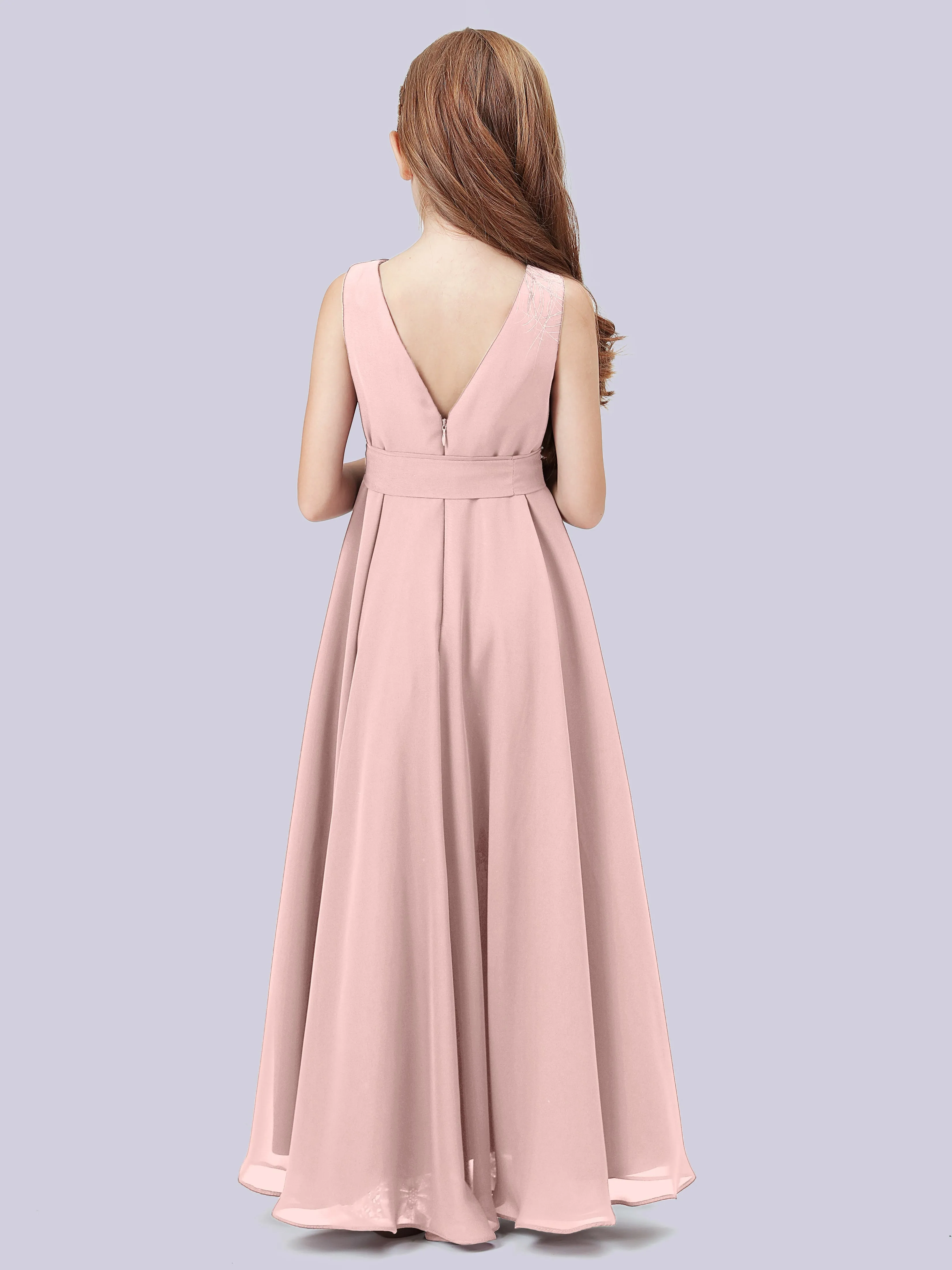 Cowl Junior Bridesmaid Dress with Cascade