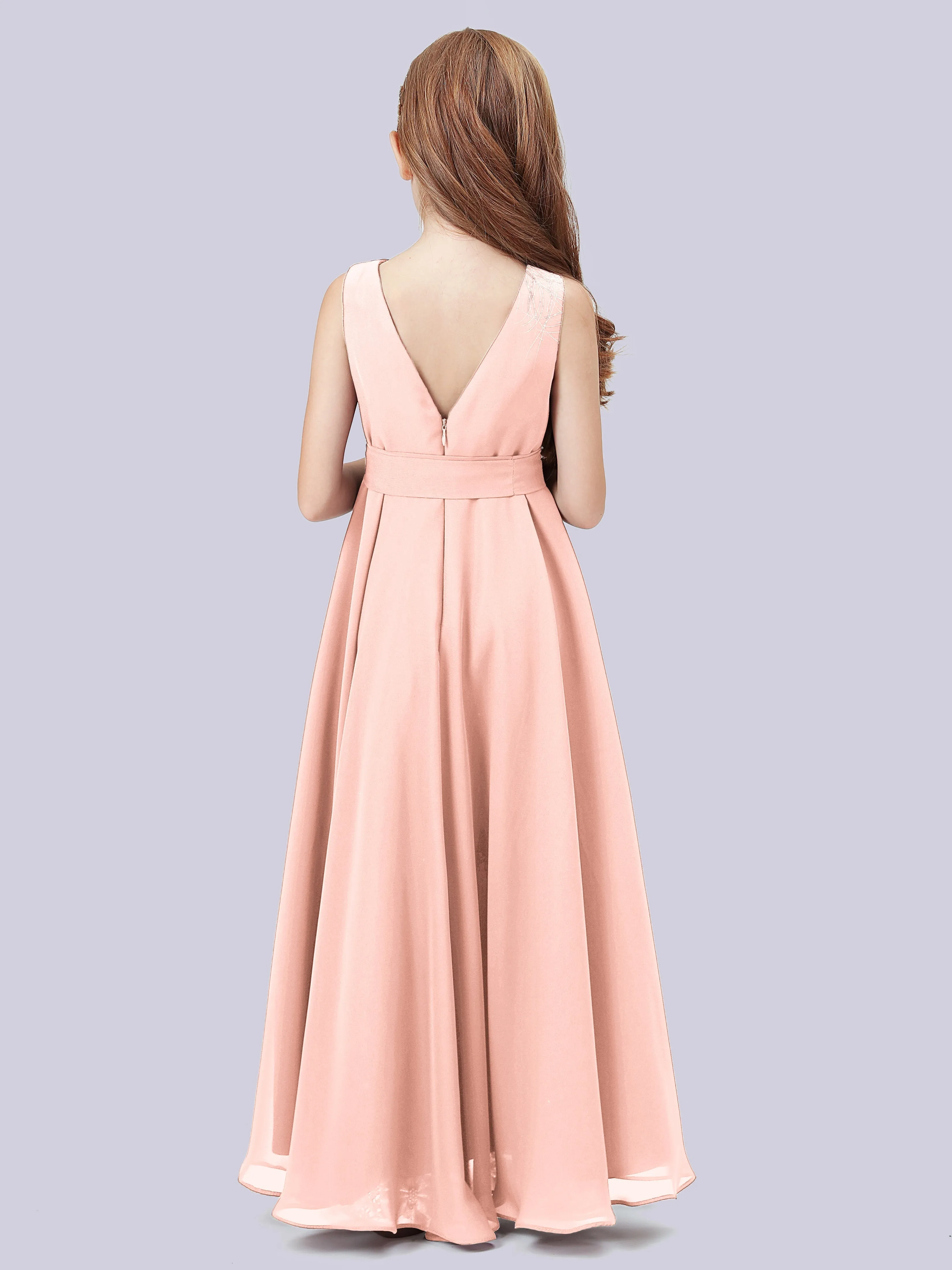 Cowl Junior Bridesmaid Dress with Cascade