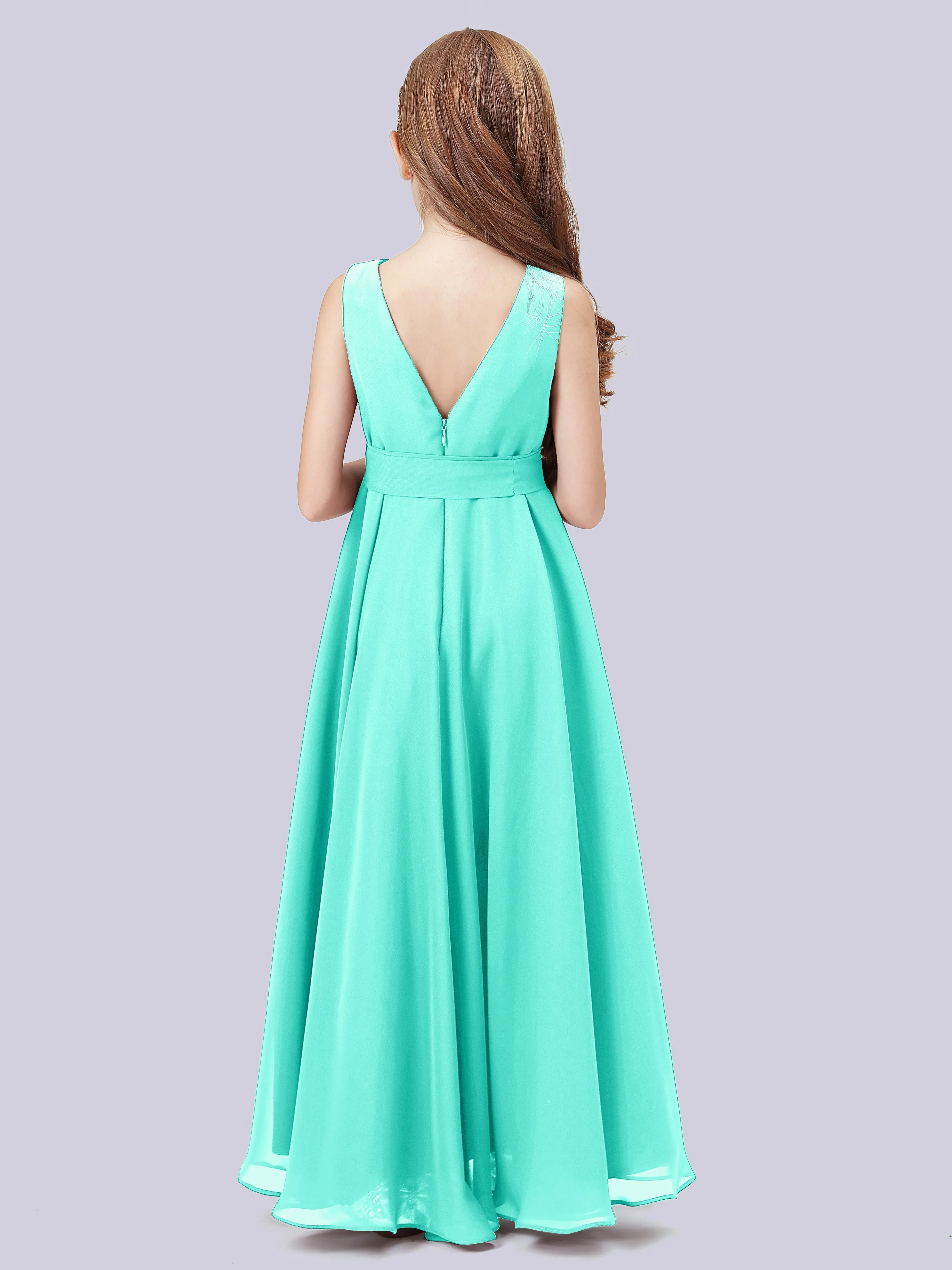 Cowl Junior Bridesmaid Dress with Cascade