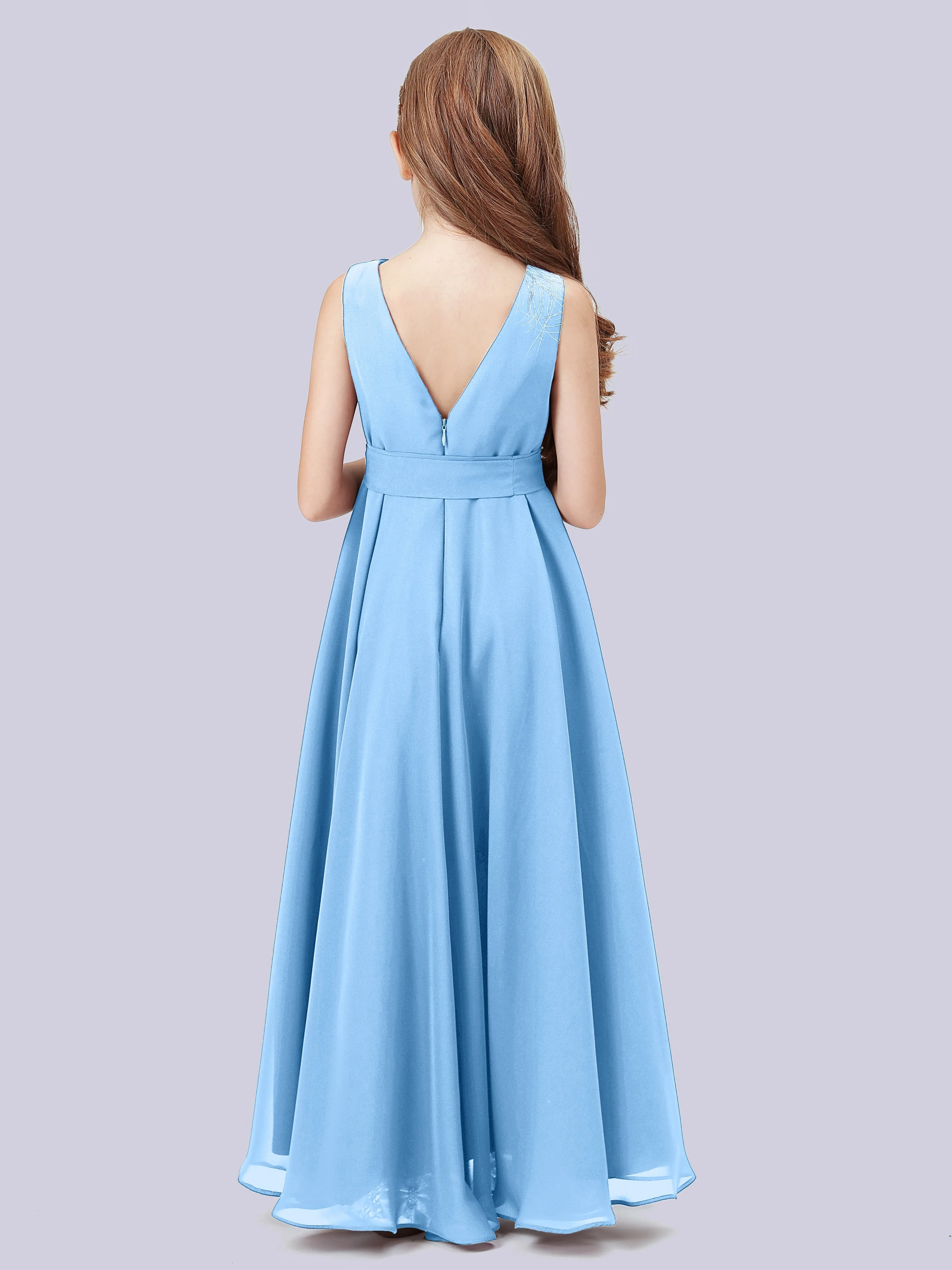 Cowl Junior Bridesmaid Dress with Cascade