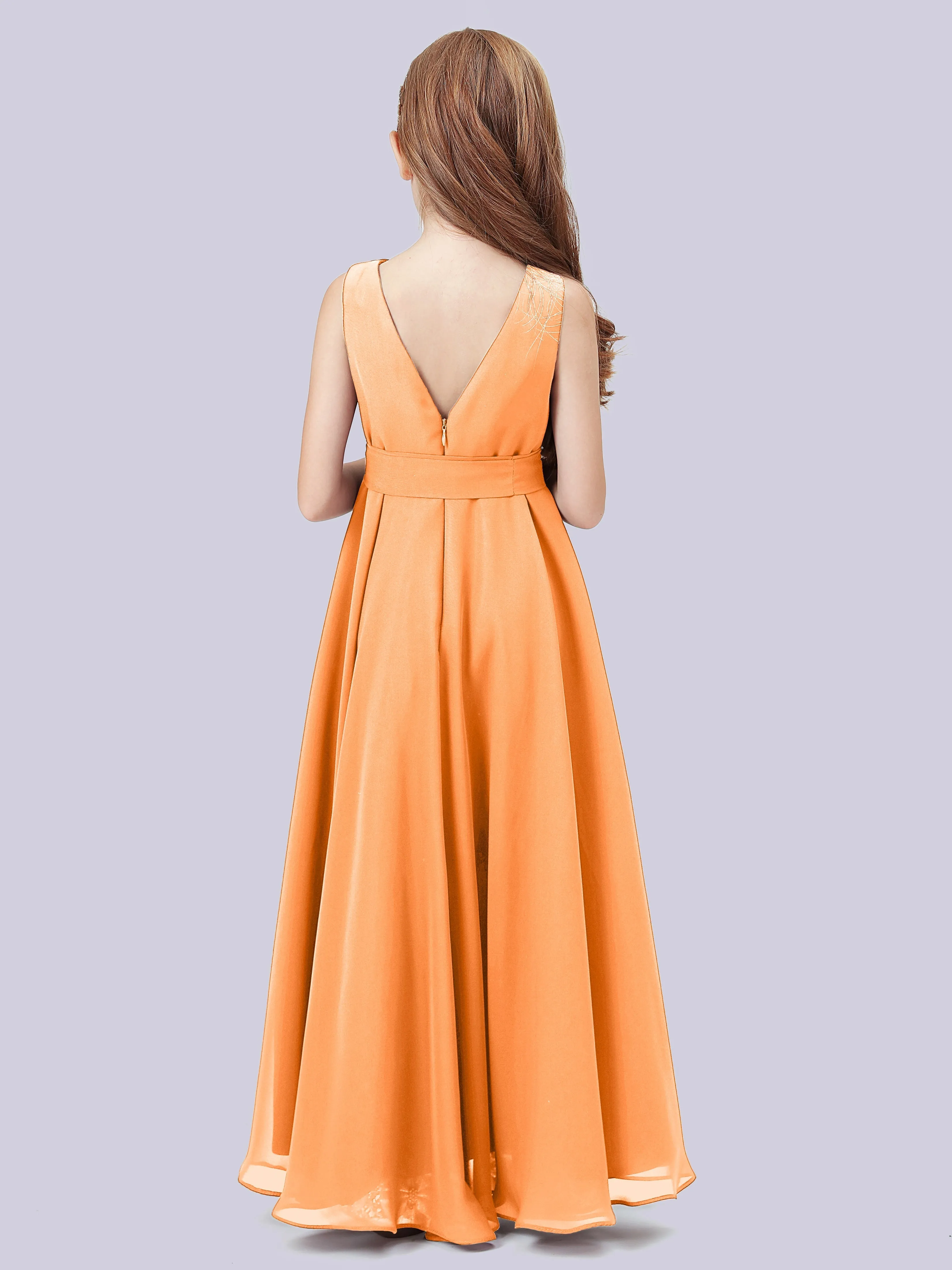 Cowl Junior Bridesmaid Dress with Cascade