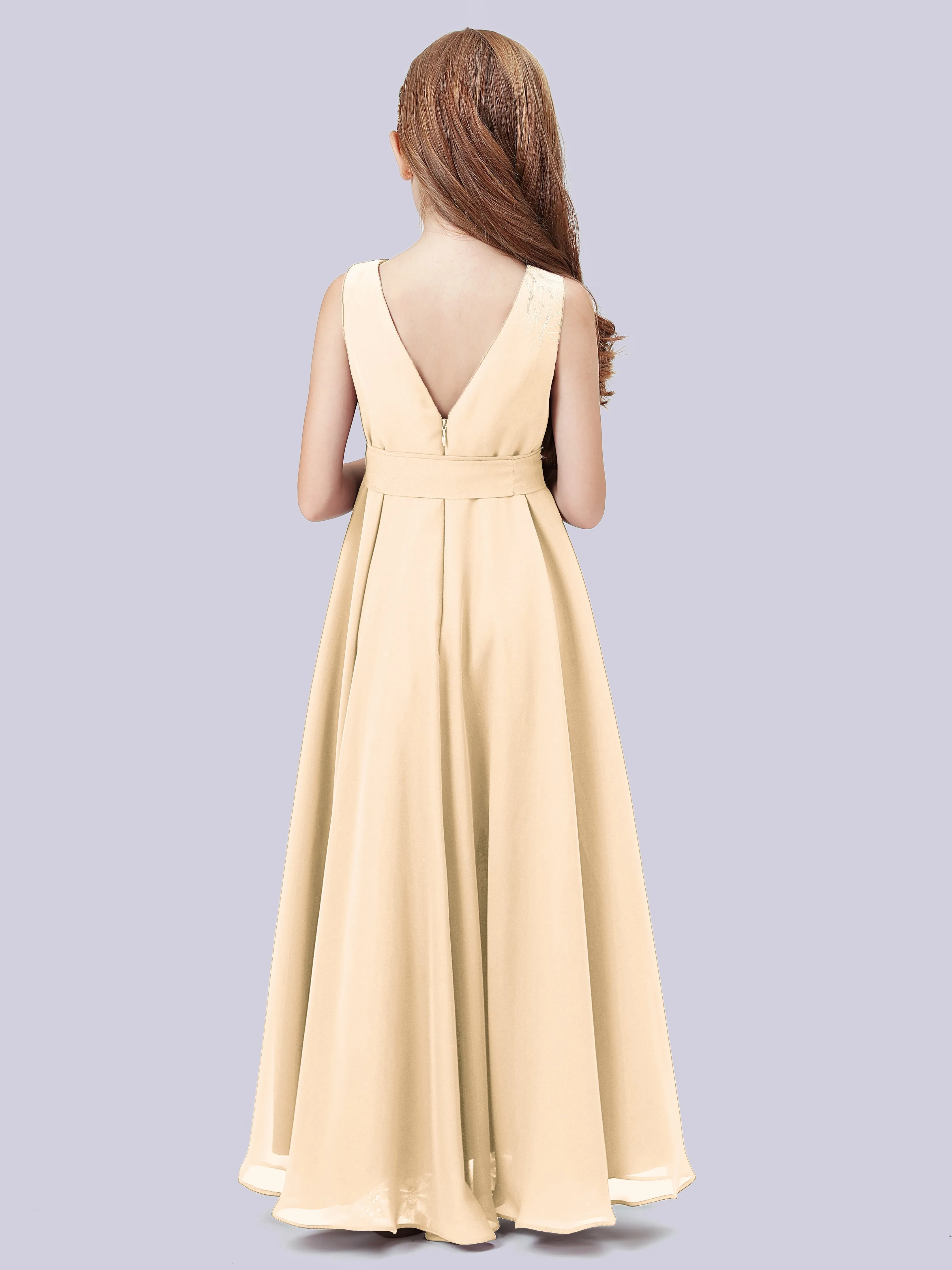 Cowl Junior Bridesmaid Dress with Cascade