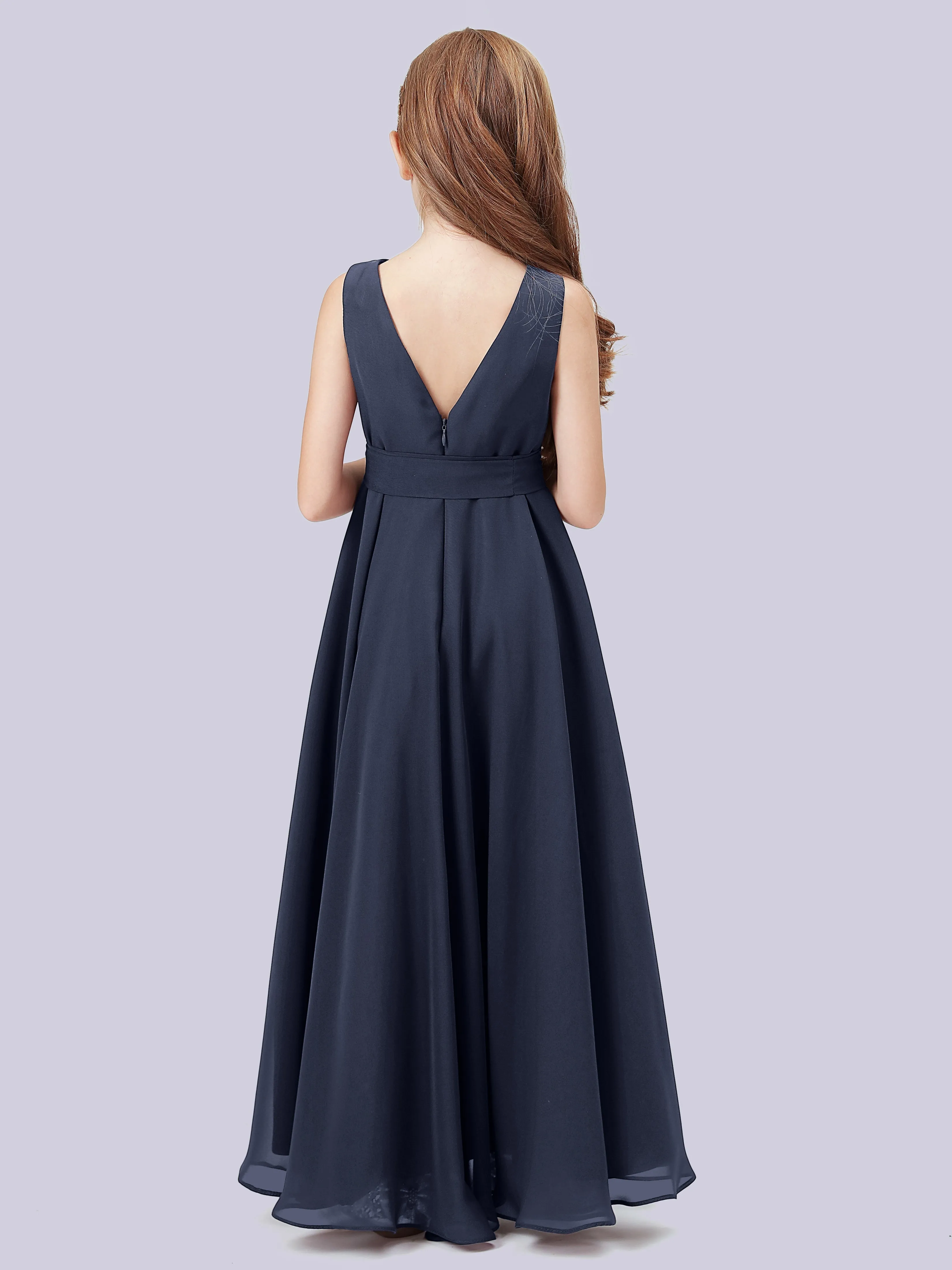 Cowl Junior Bridesmaid Dress with Cascade