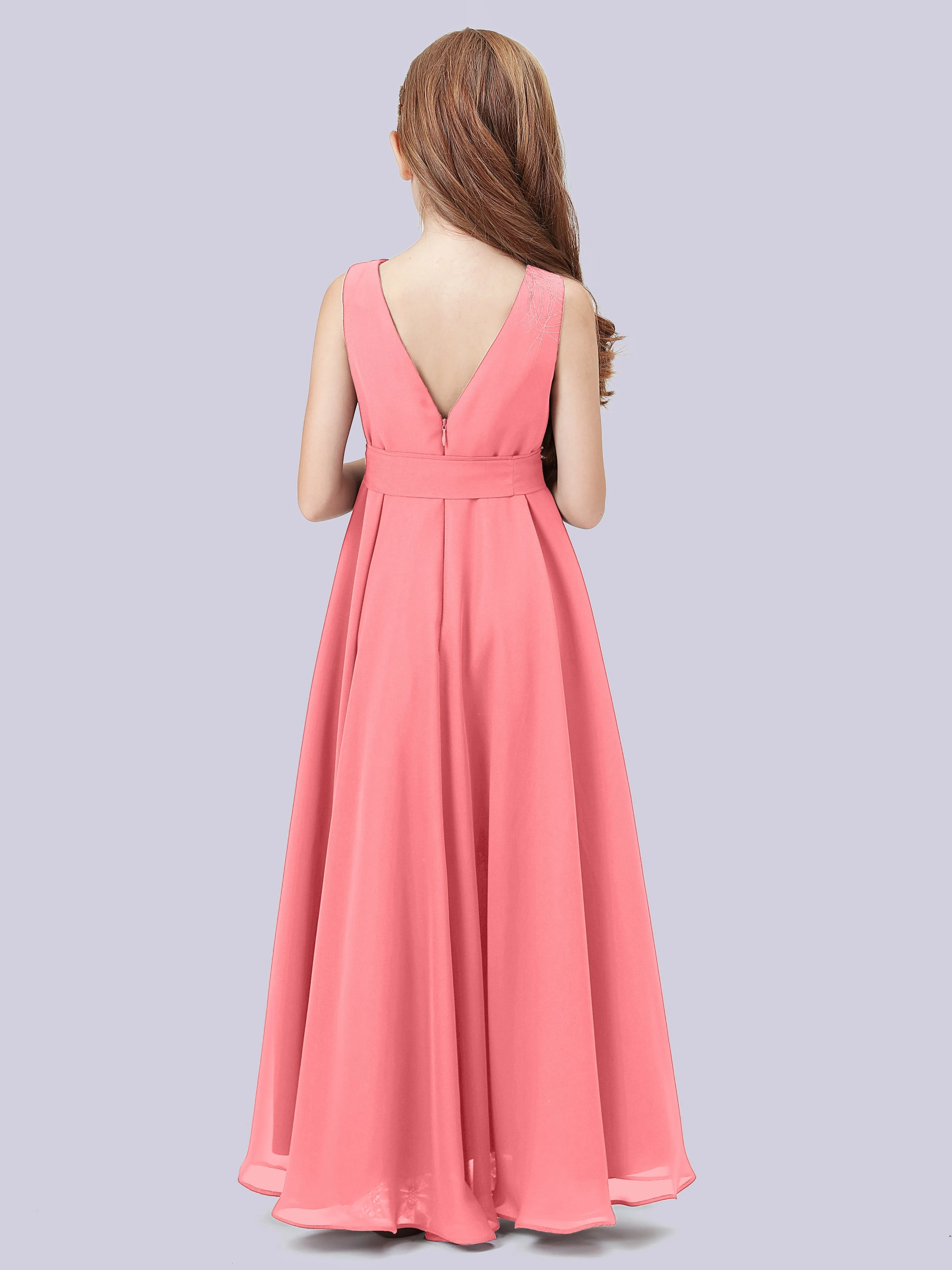 Cowl Junior Bridesmaid Dress with Cascade