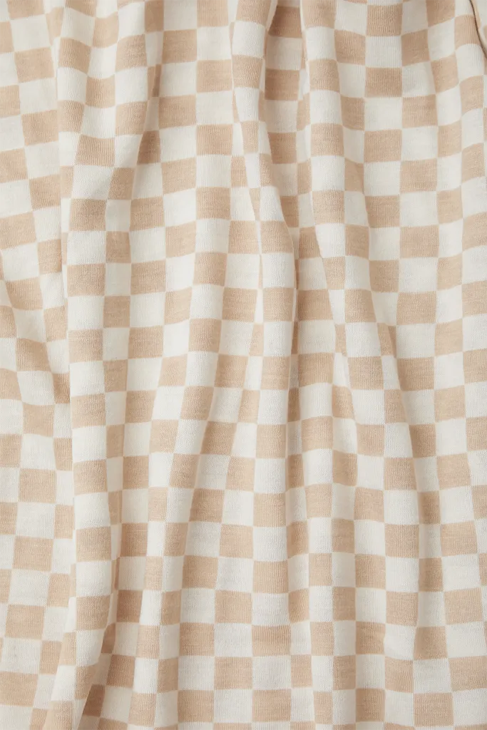 Cream Chequer Wrap