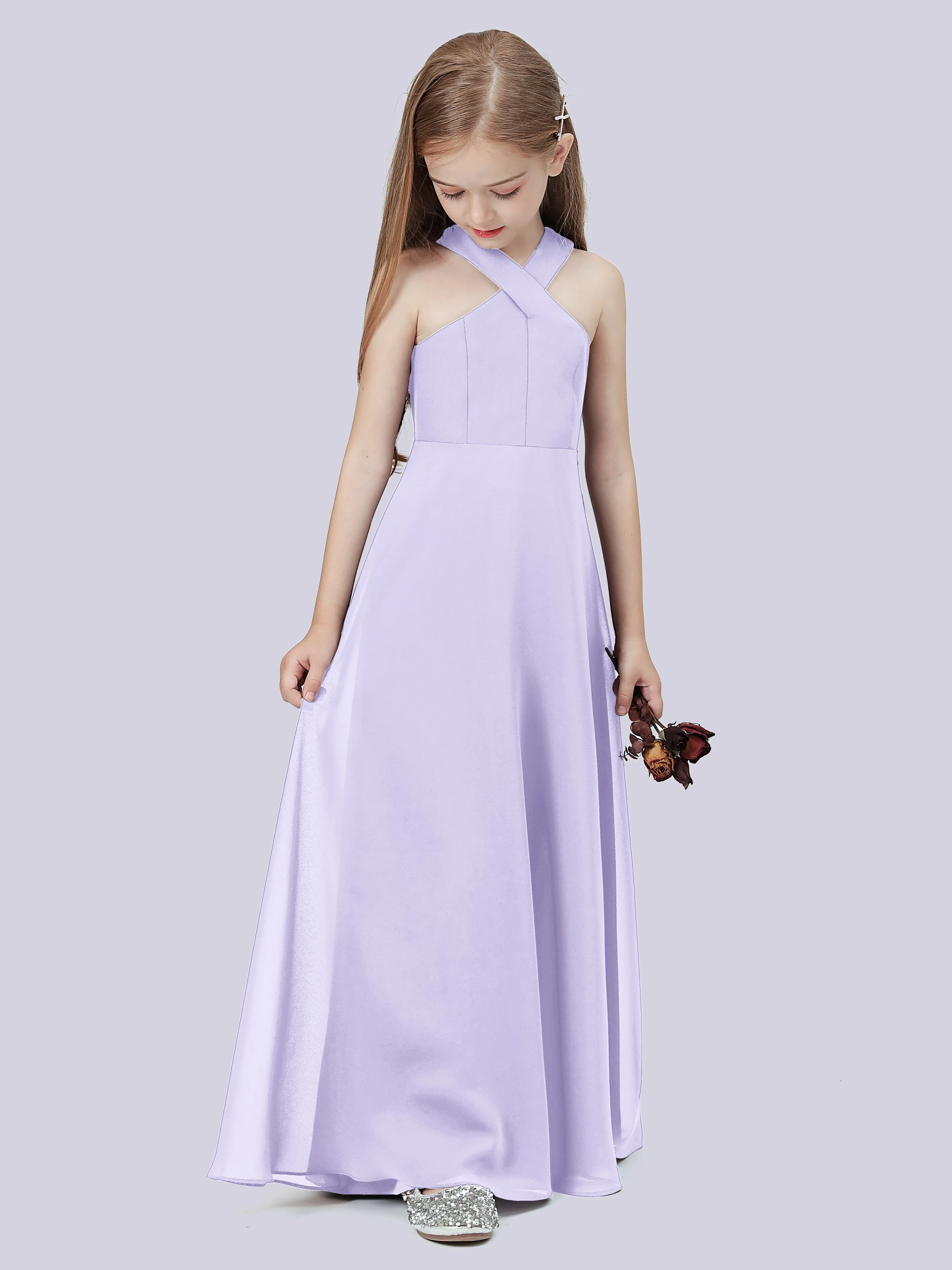 Crisscross Chiffon Junior Bridesmaid Dress