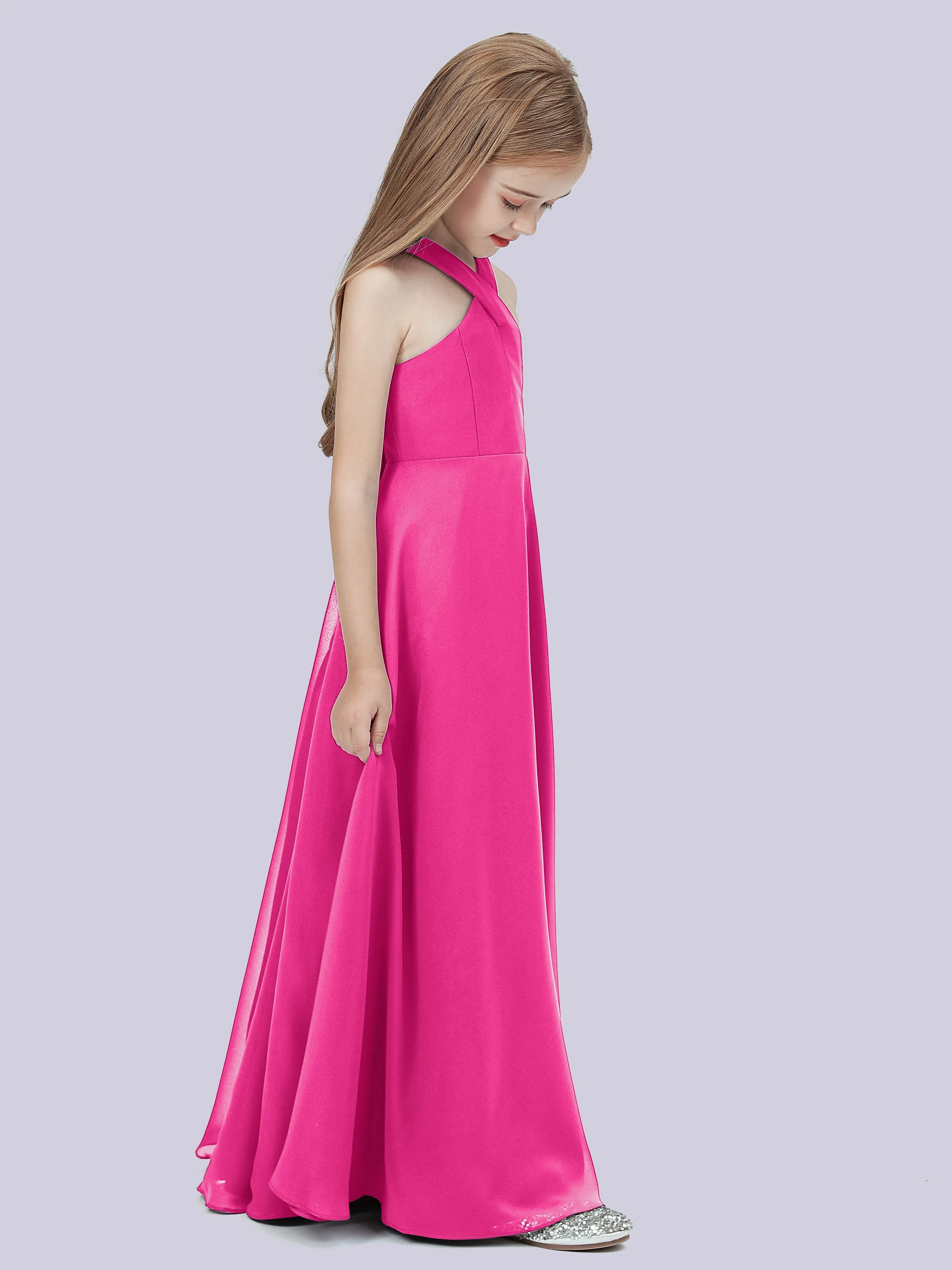 Crisscross Chiffon Junior Bridesmaid Dress