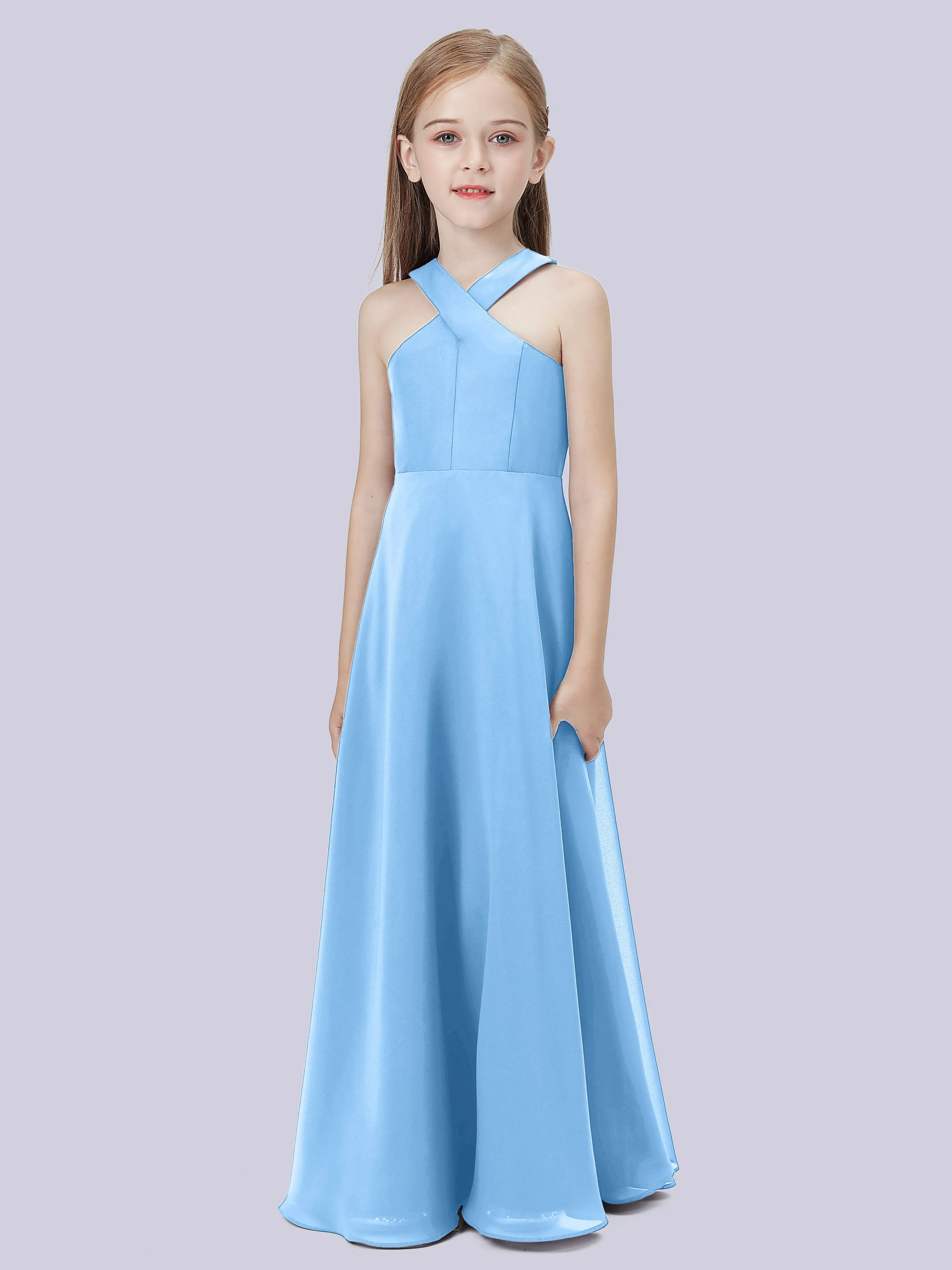 Crisscross Chiffon Junior Bridesmaid Dress