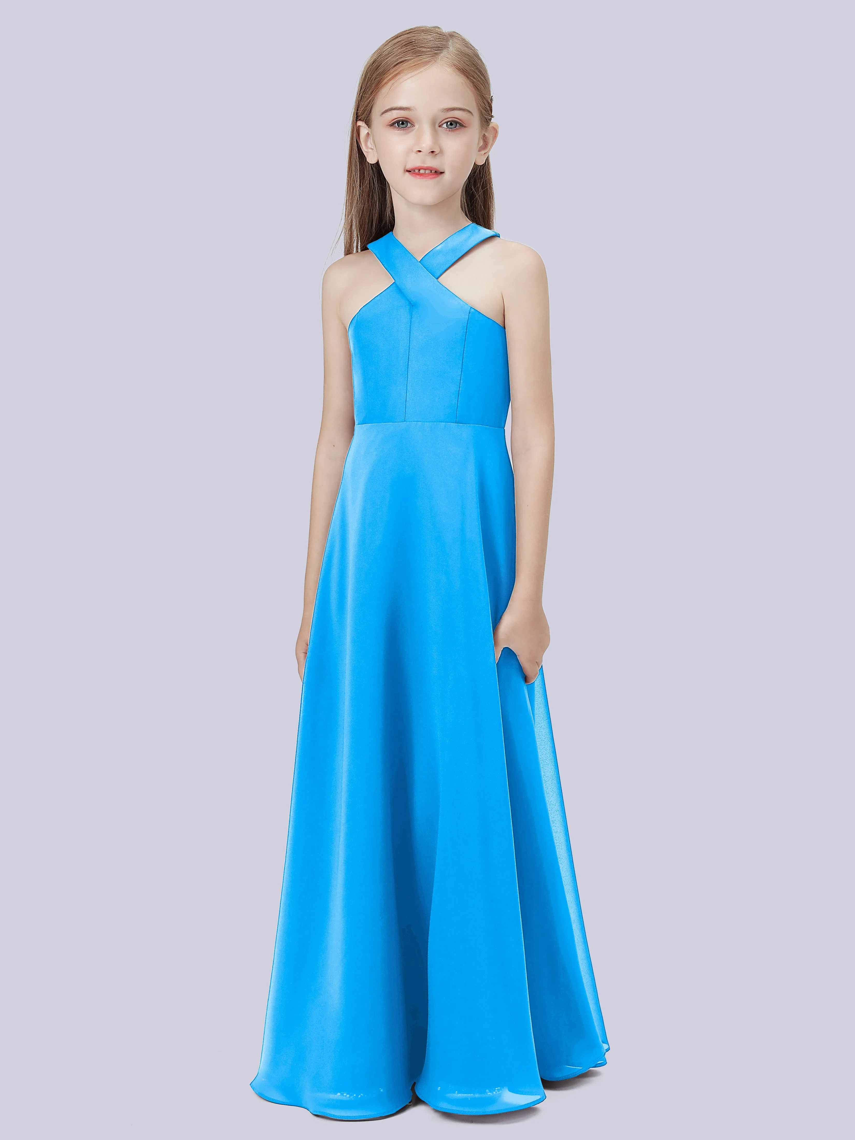 Crisscross Chiffon Junior Bridesmaid Dress