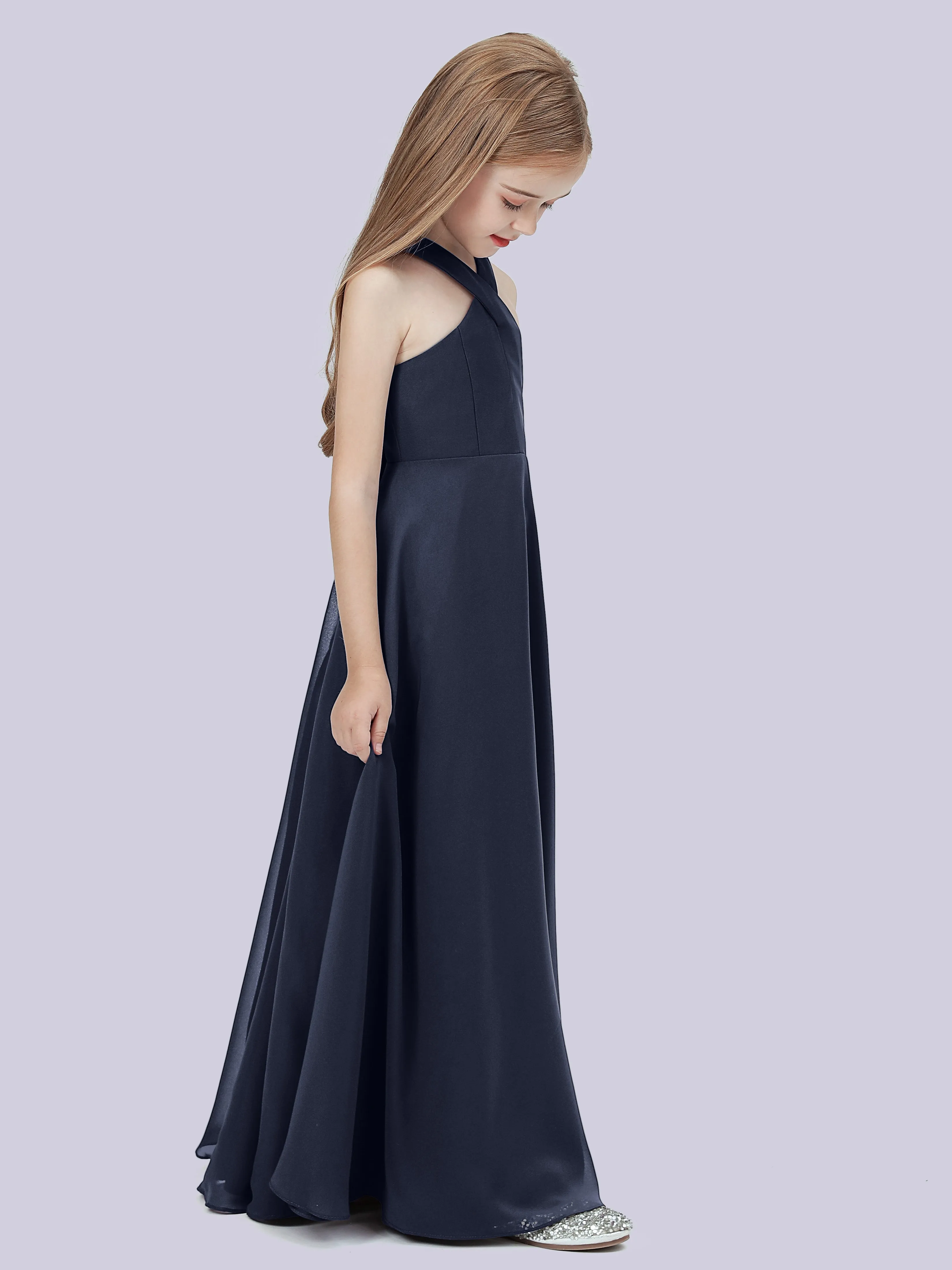 Crisscross Chiffon Junior Bridesmaid Dress