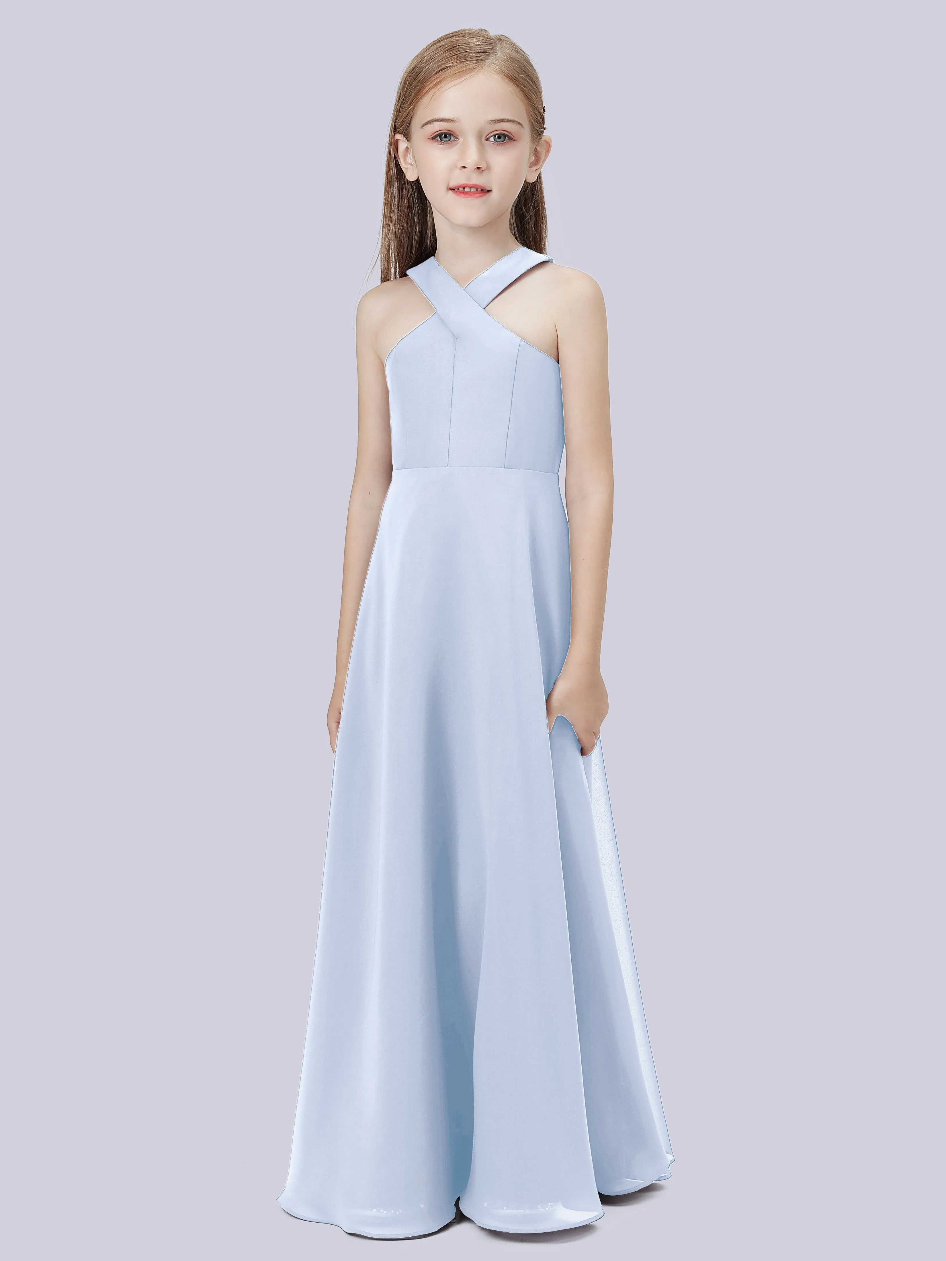 Crisscross Chiffon Junior Bridesmaid Dress