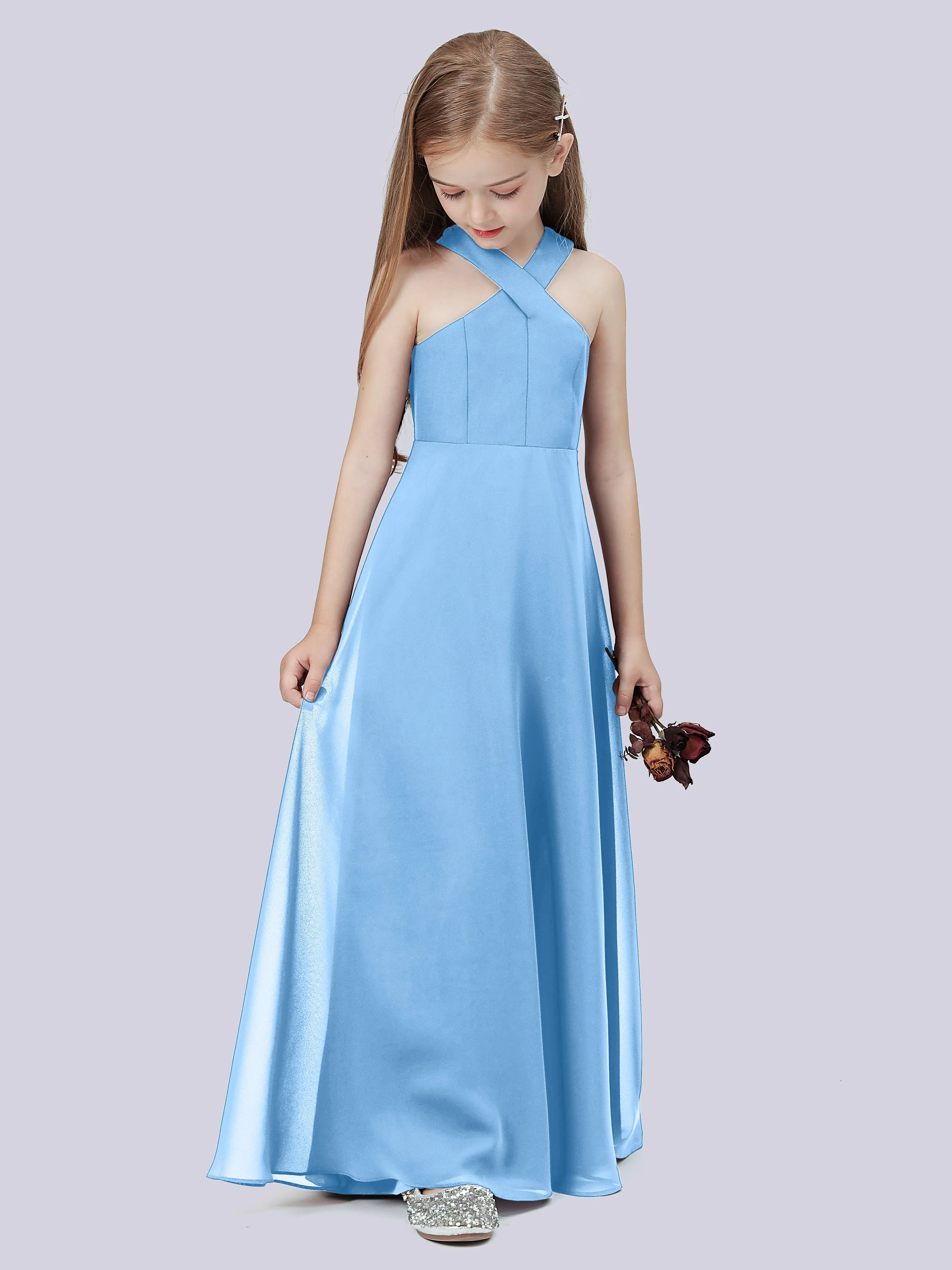 Crisscross Chiffon Junior Bridesmaid Dress