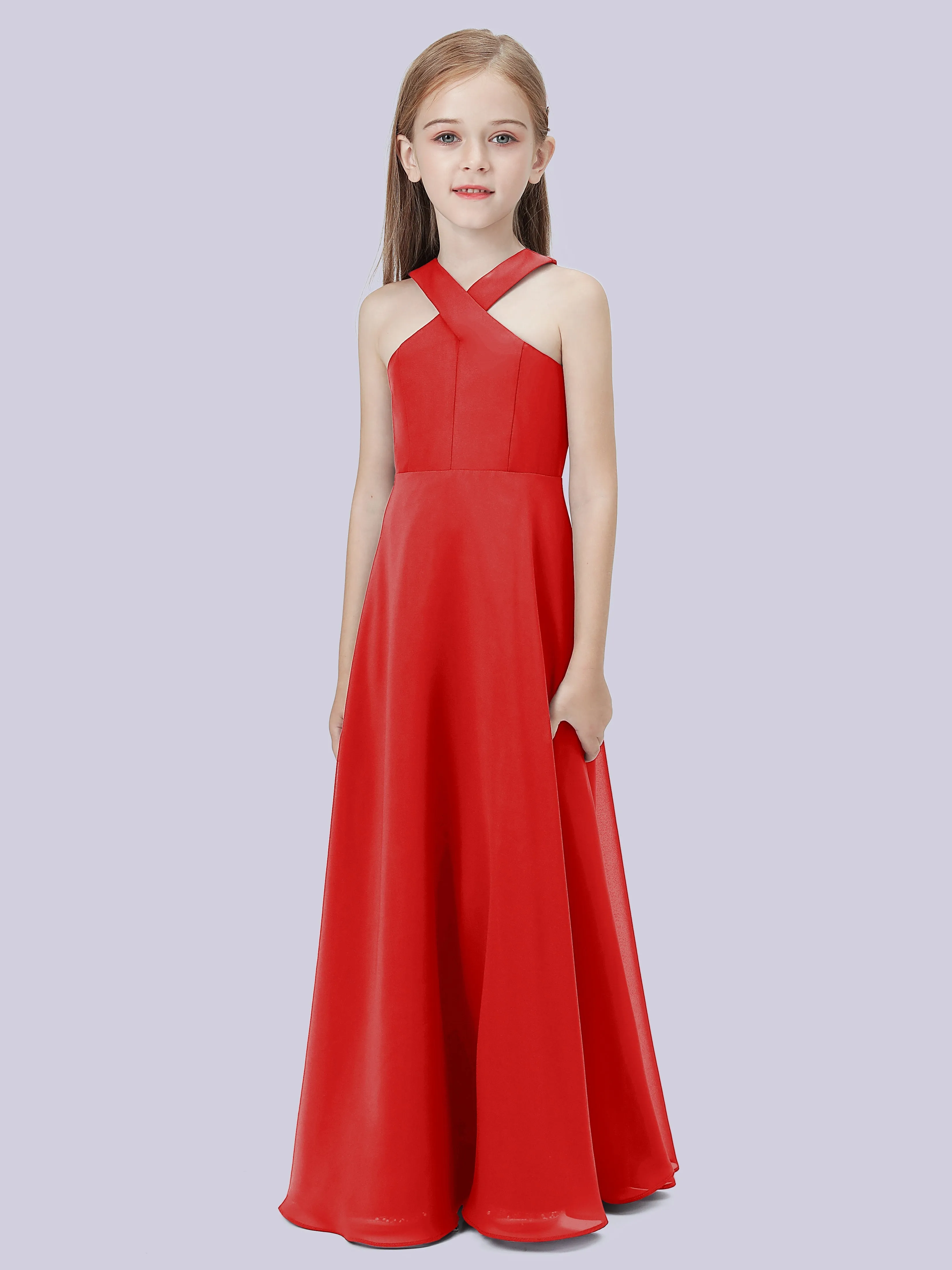 Crisscross Chiffon Junior Bridesmaid Dress