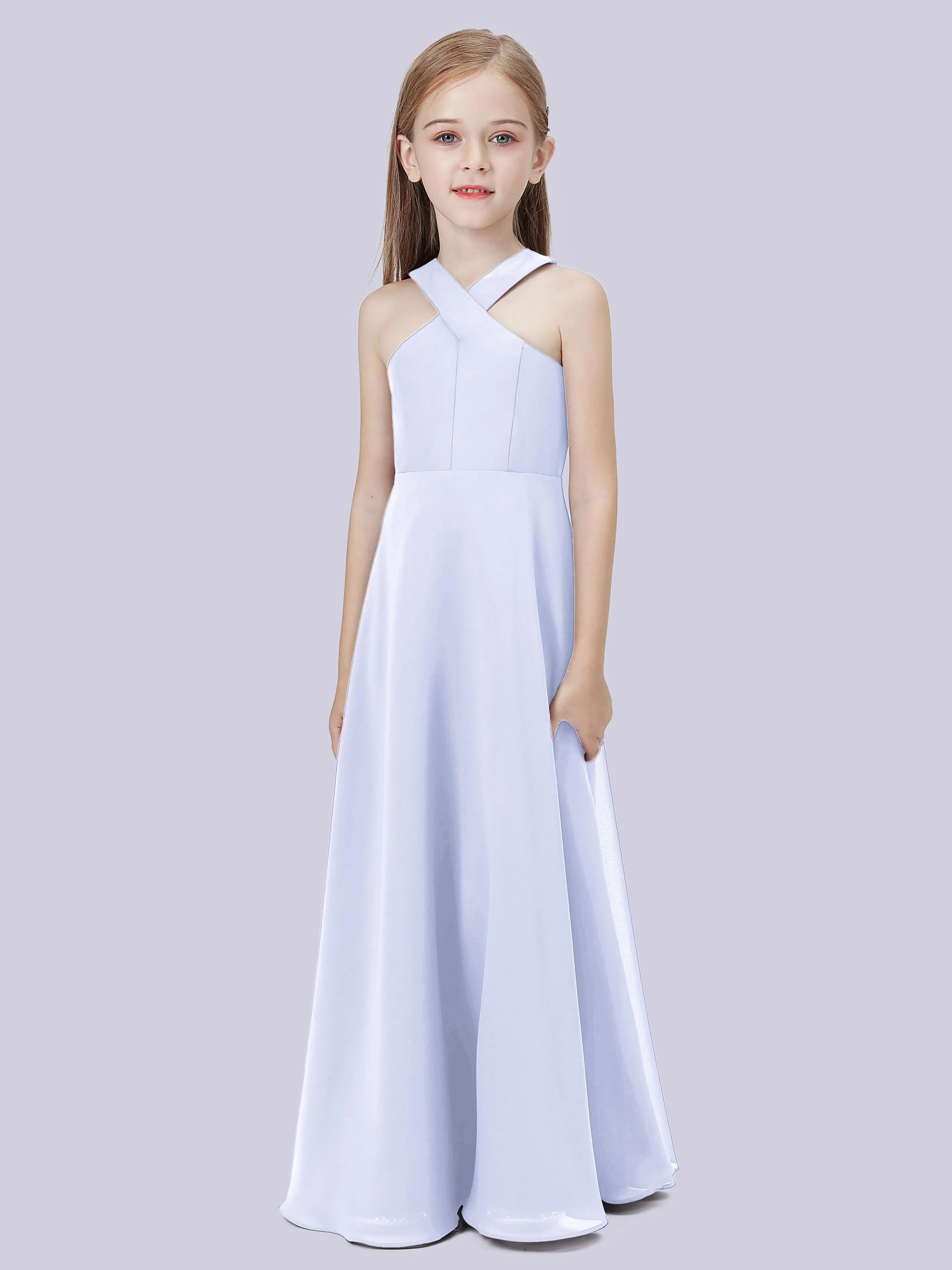 Crisscross Chiffon Junior Bridesmaid Dress