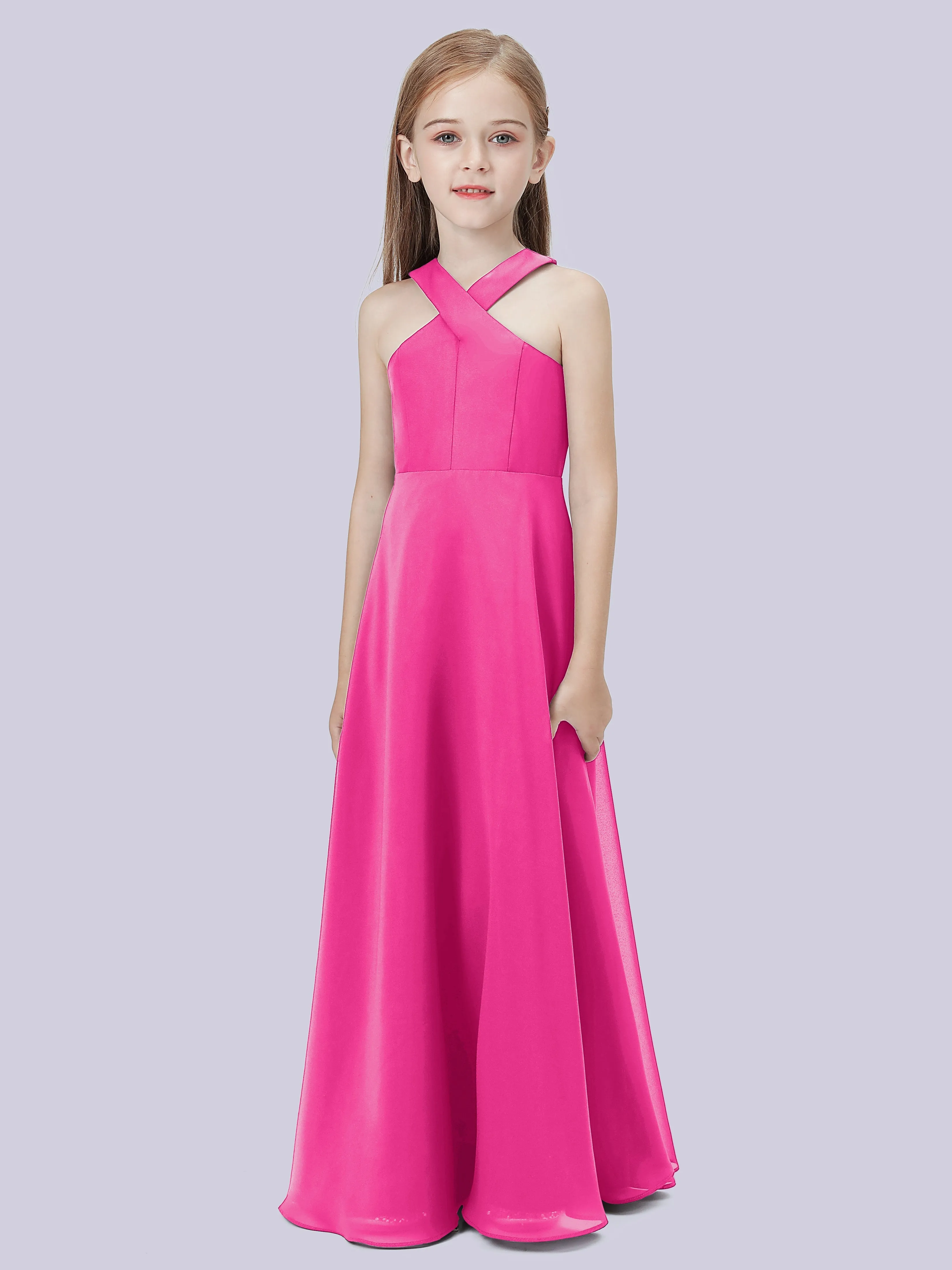 Crisscross Chiffon Junior Bridesmaid Dress