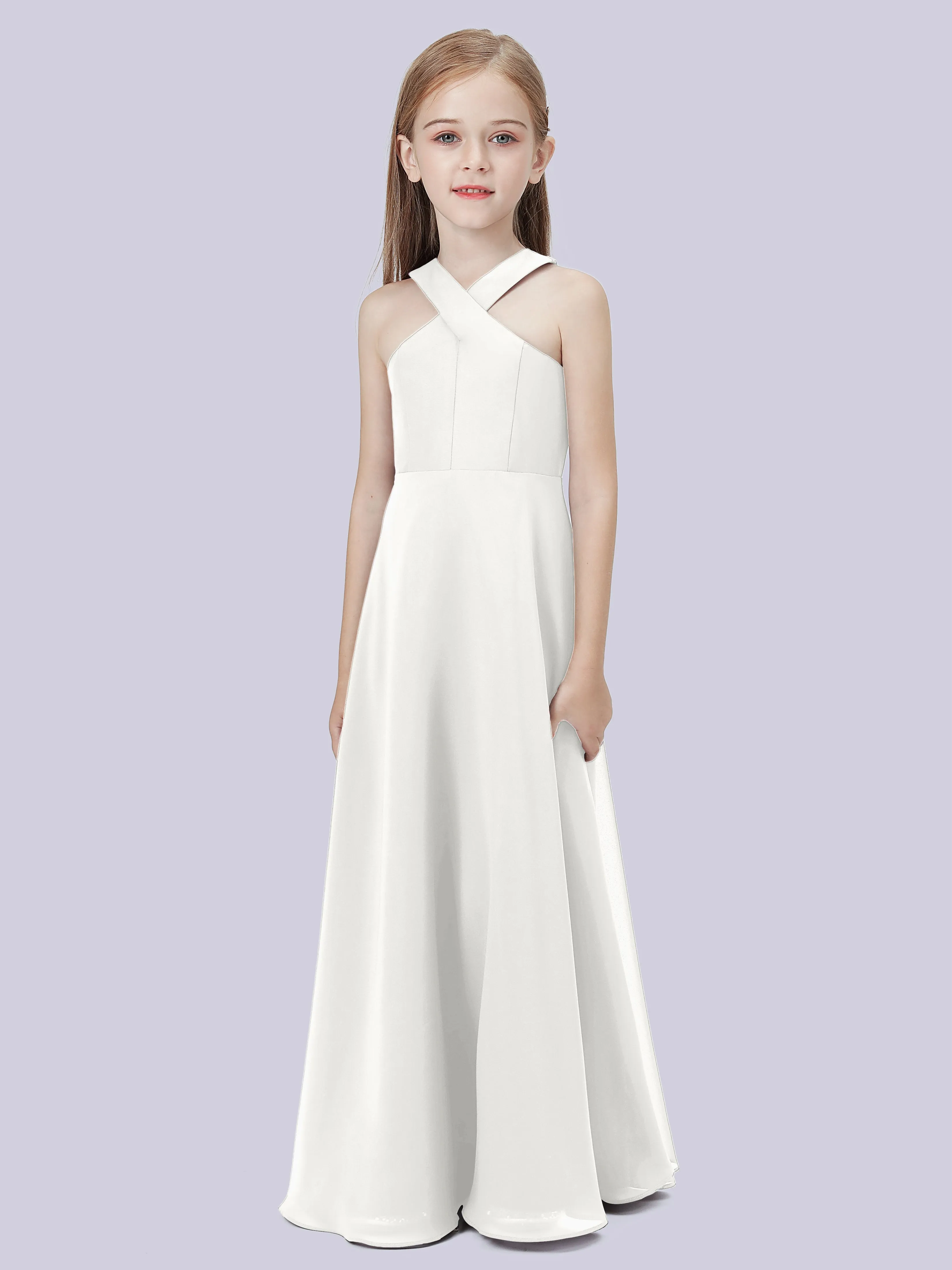 Crisscross Chiffon Junior Bridesmaid Dress