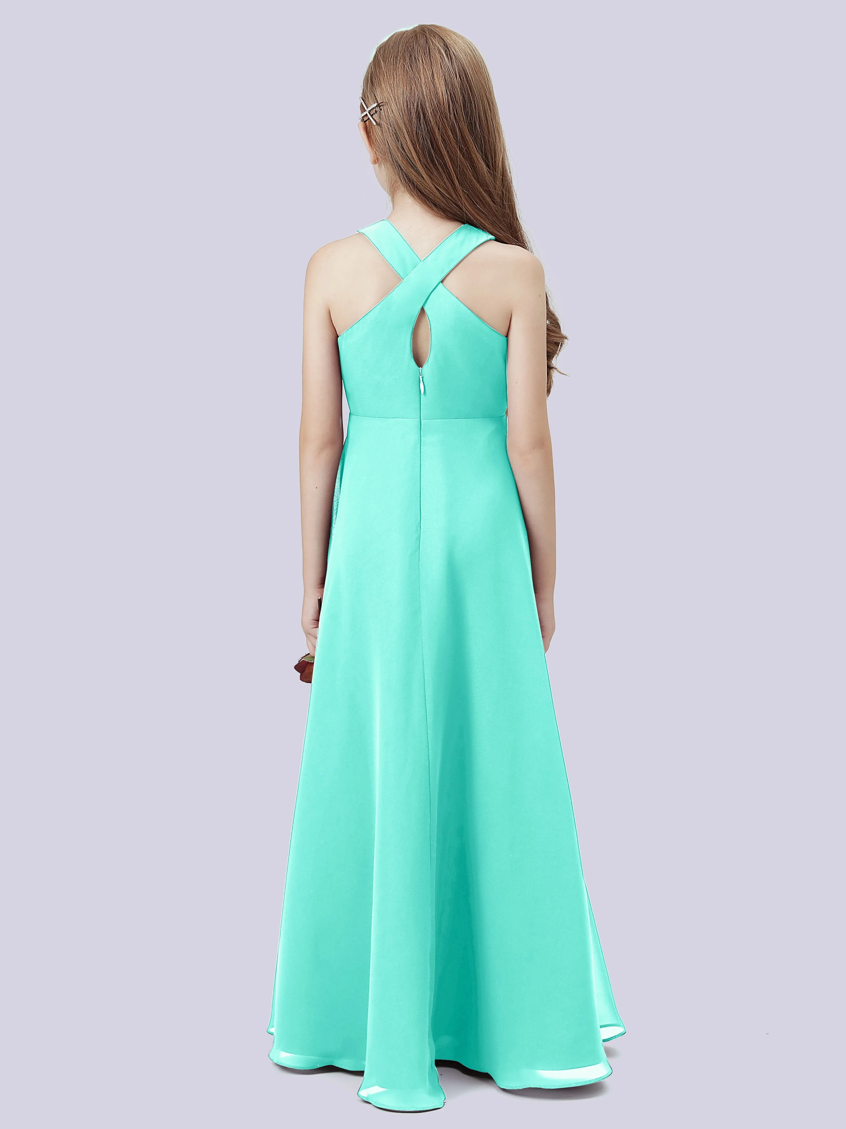 Crisscross Chiffon Junior Bridesmaid Dress