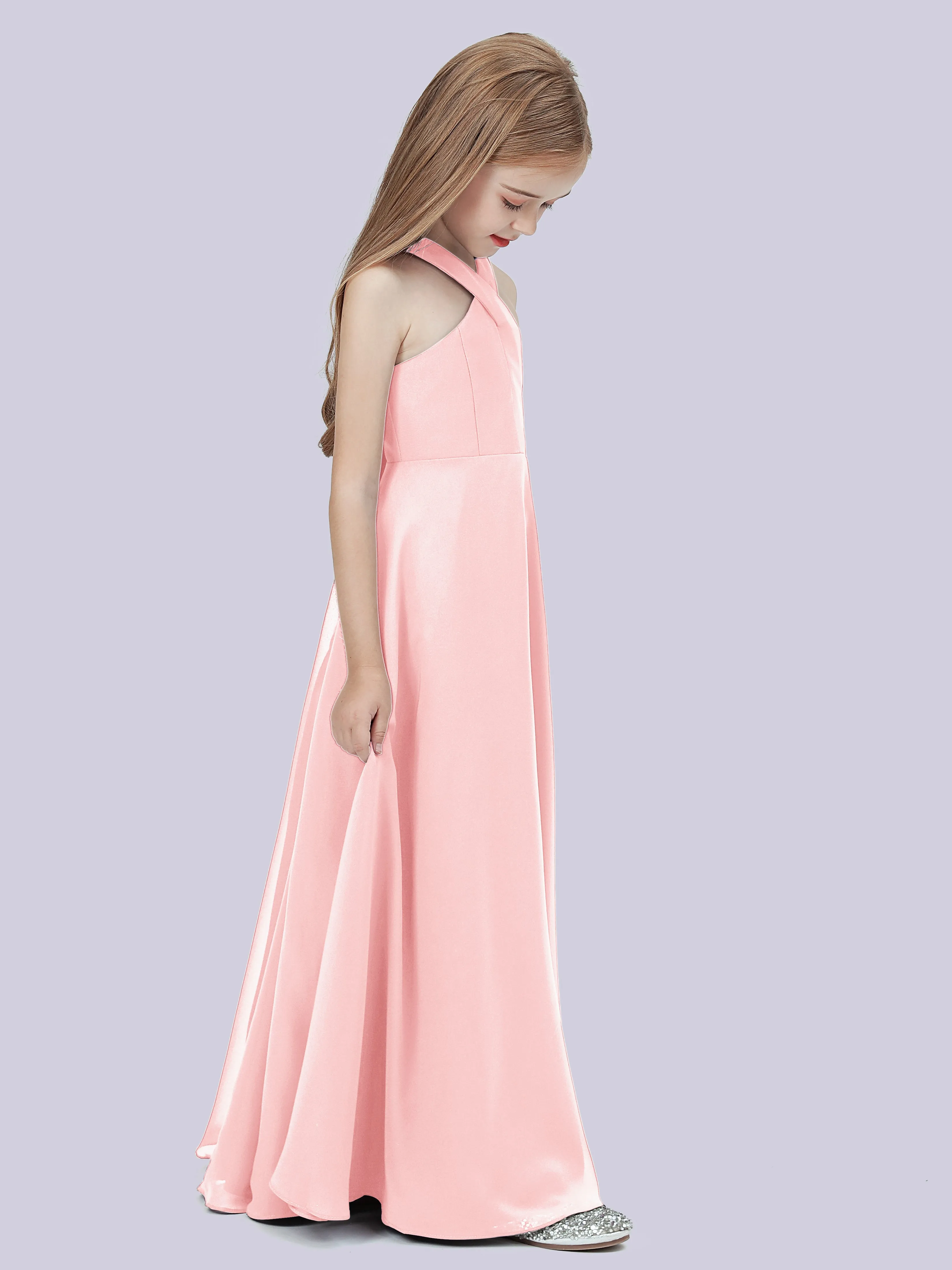 Crisscross Chiffon Junior Bridesmaid Dress