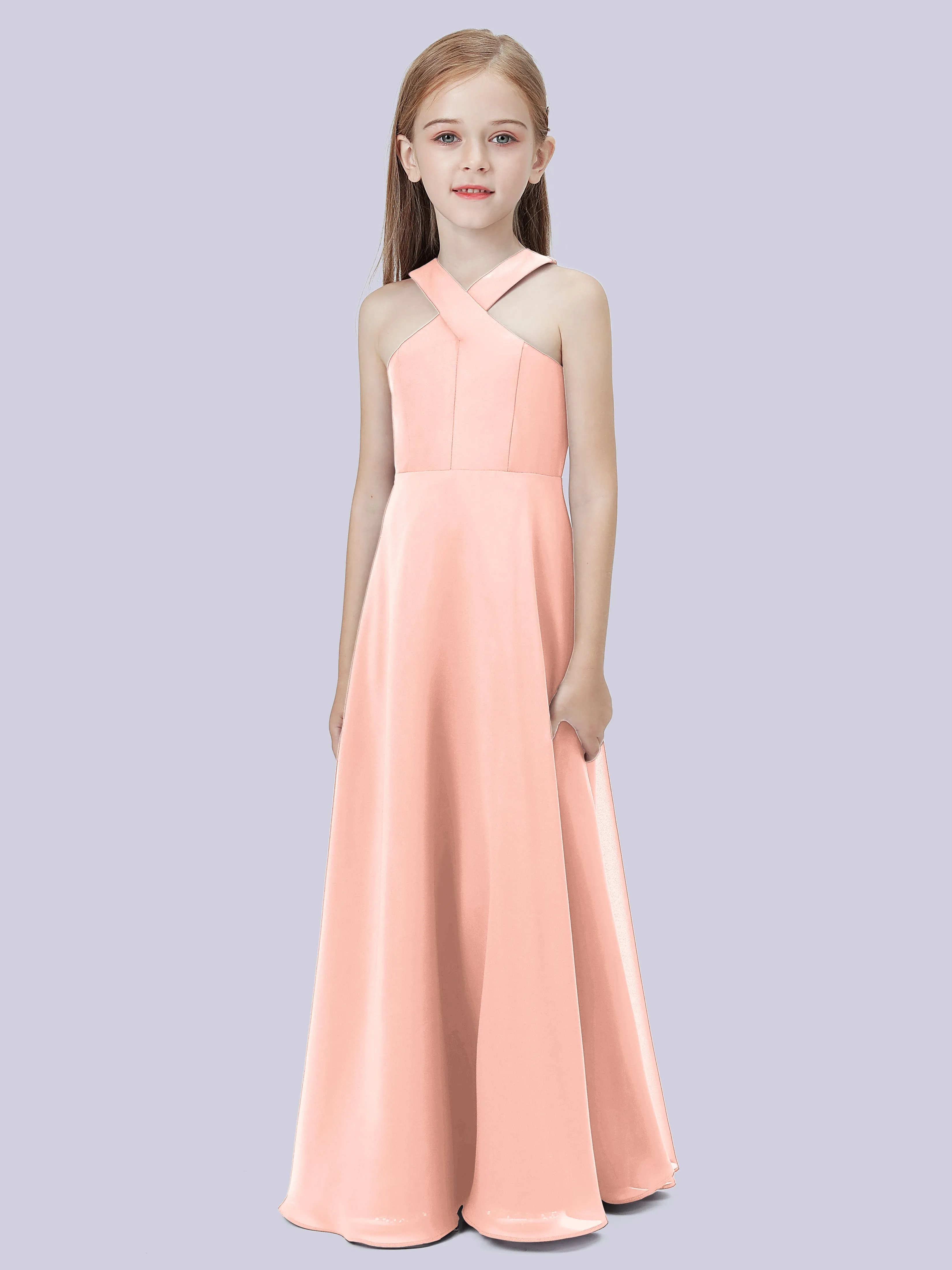 Crisscross Chiffon Junior Bridesmaid Dress