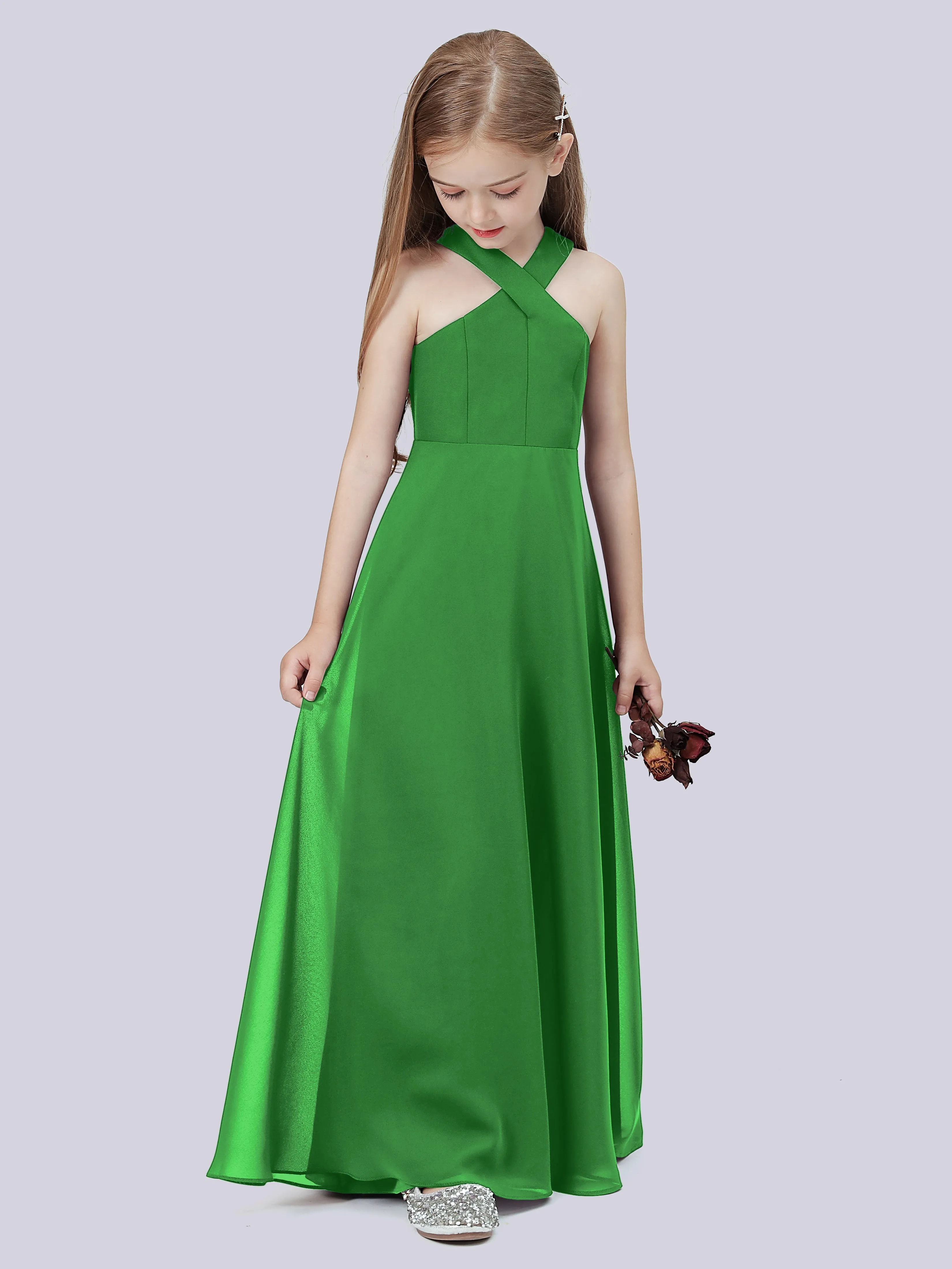 Crisscross Chiffon Junior Bridesmaid Dress