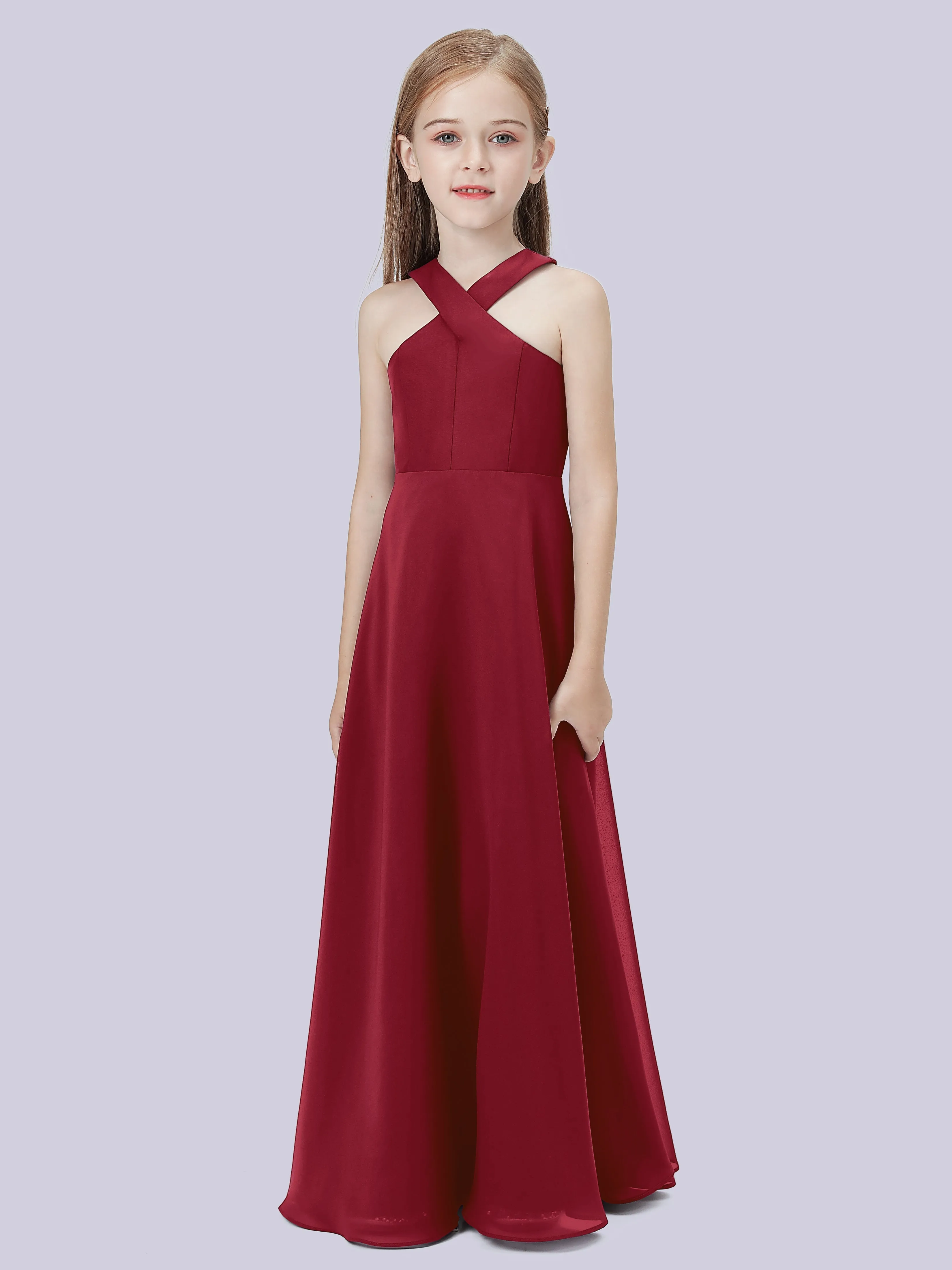 Crisscross Chiffon Junior Bridesmaid Dress