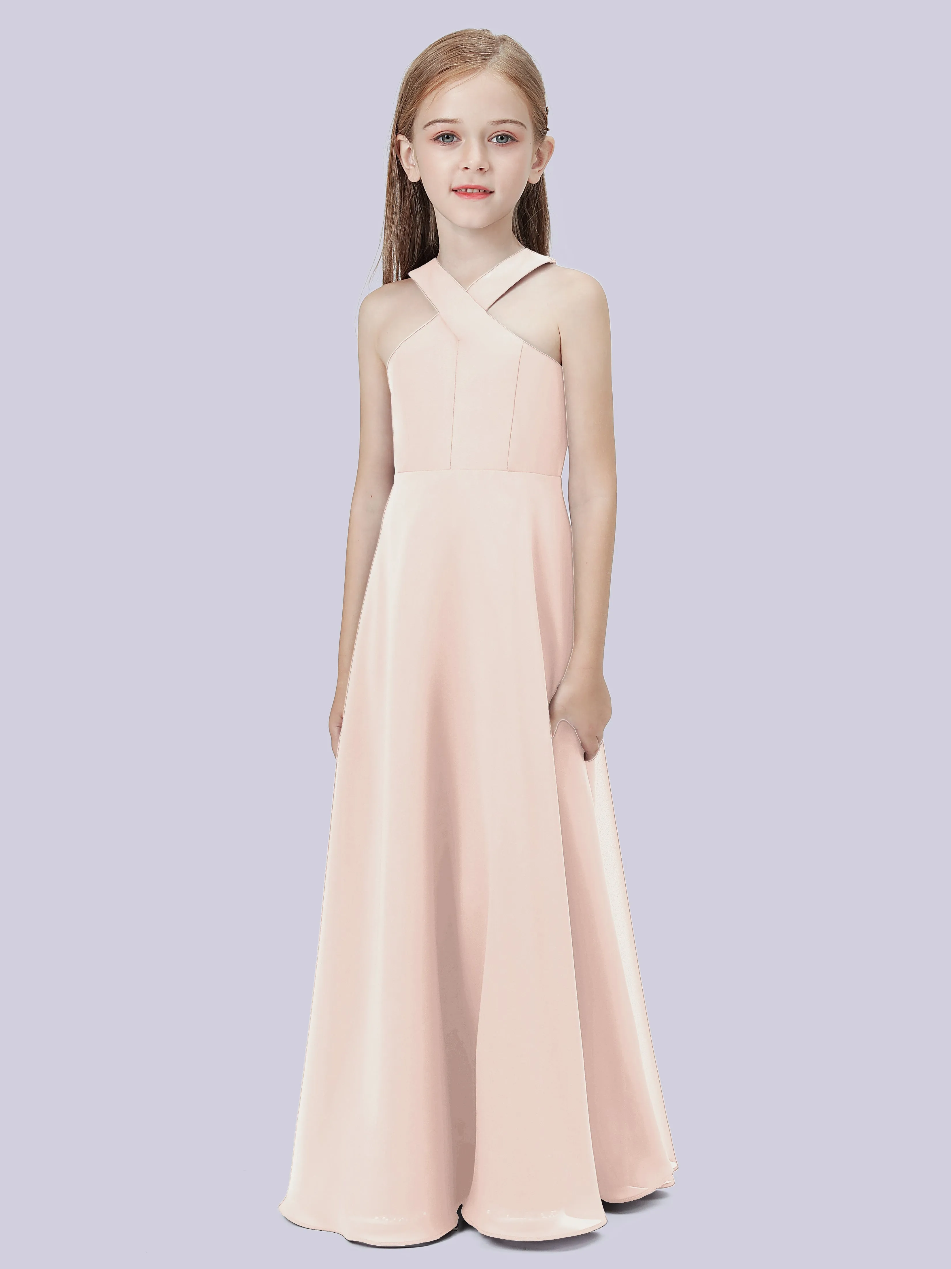 Crisscross Chiffon Junior Bridesmaid Dress