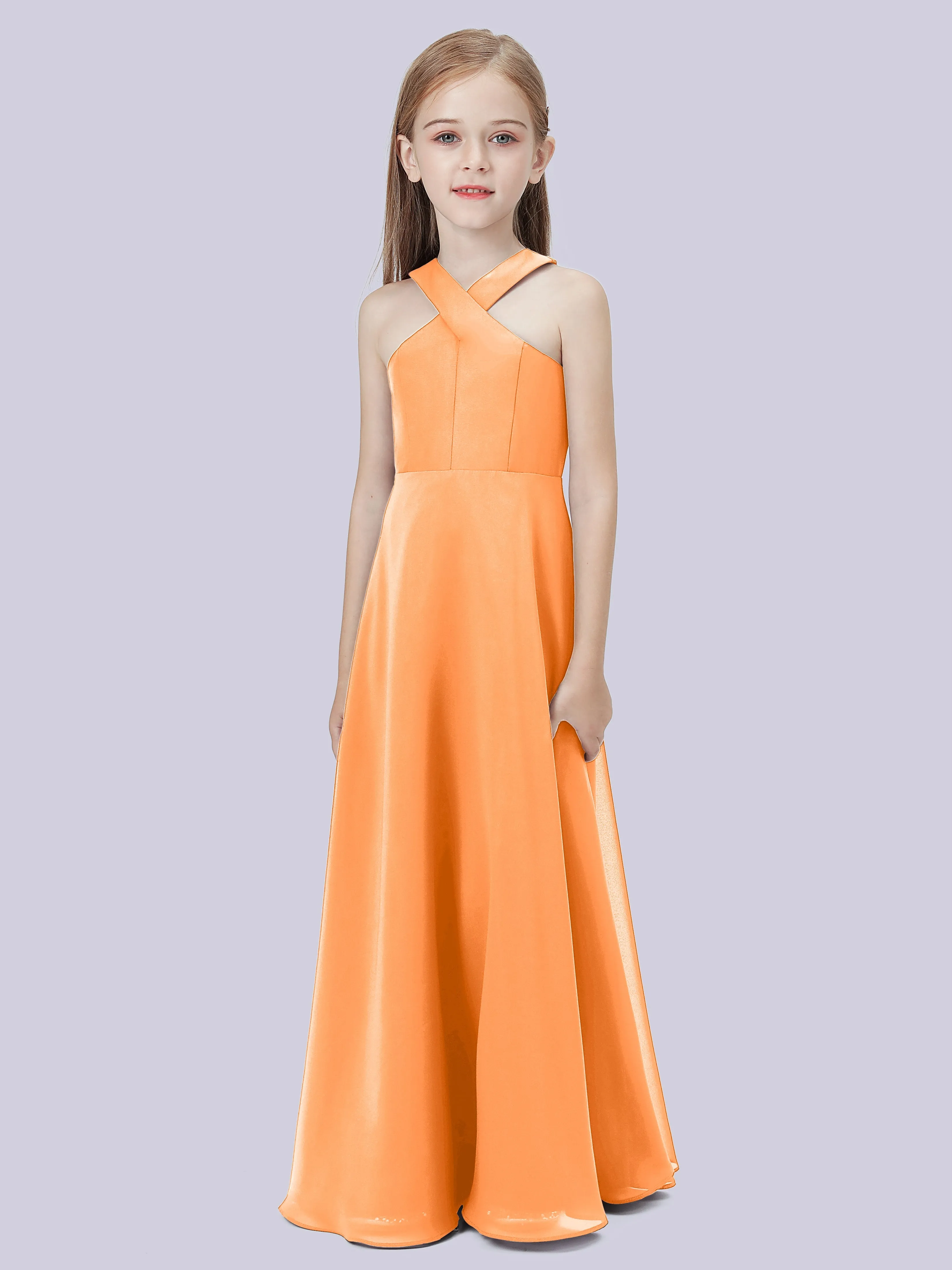 Crisscross Chiffon Junior Bridesmaid Dress