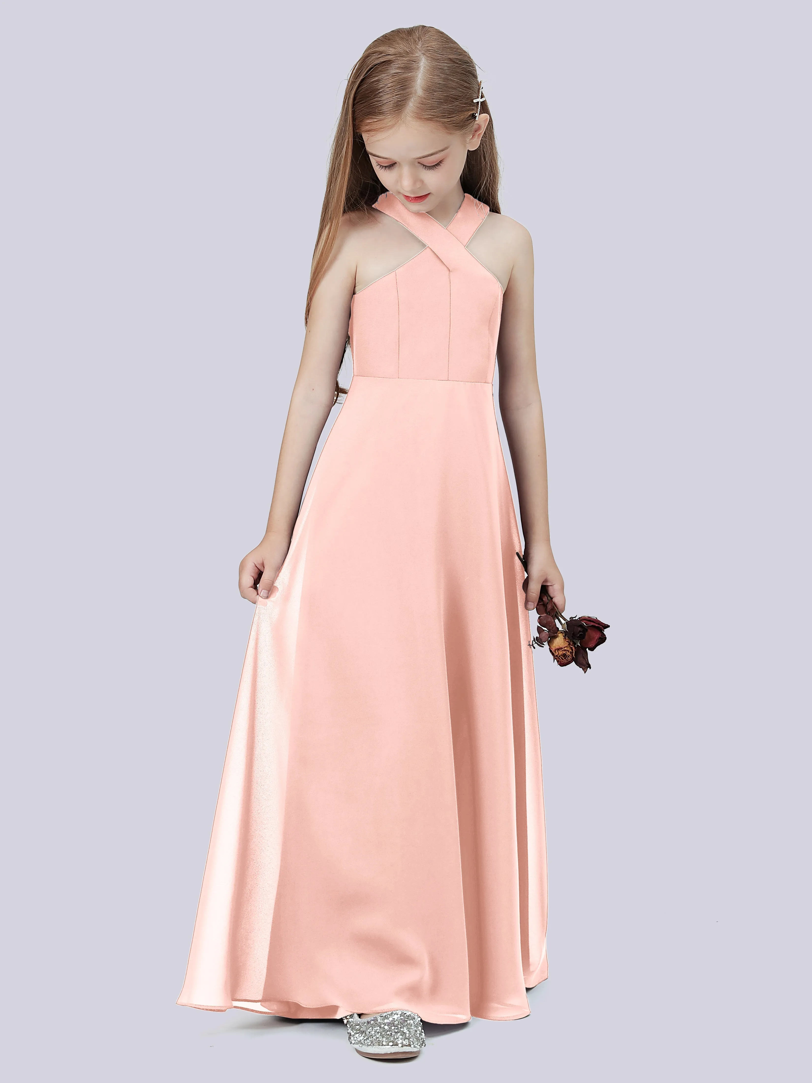 Crisscross Chiffon Junior Bridesmaid Dress