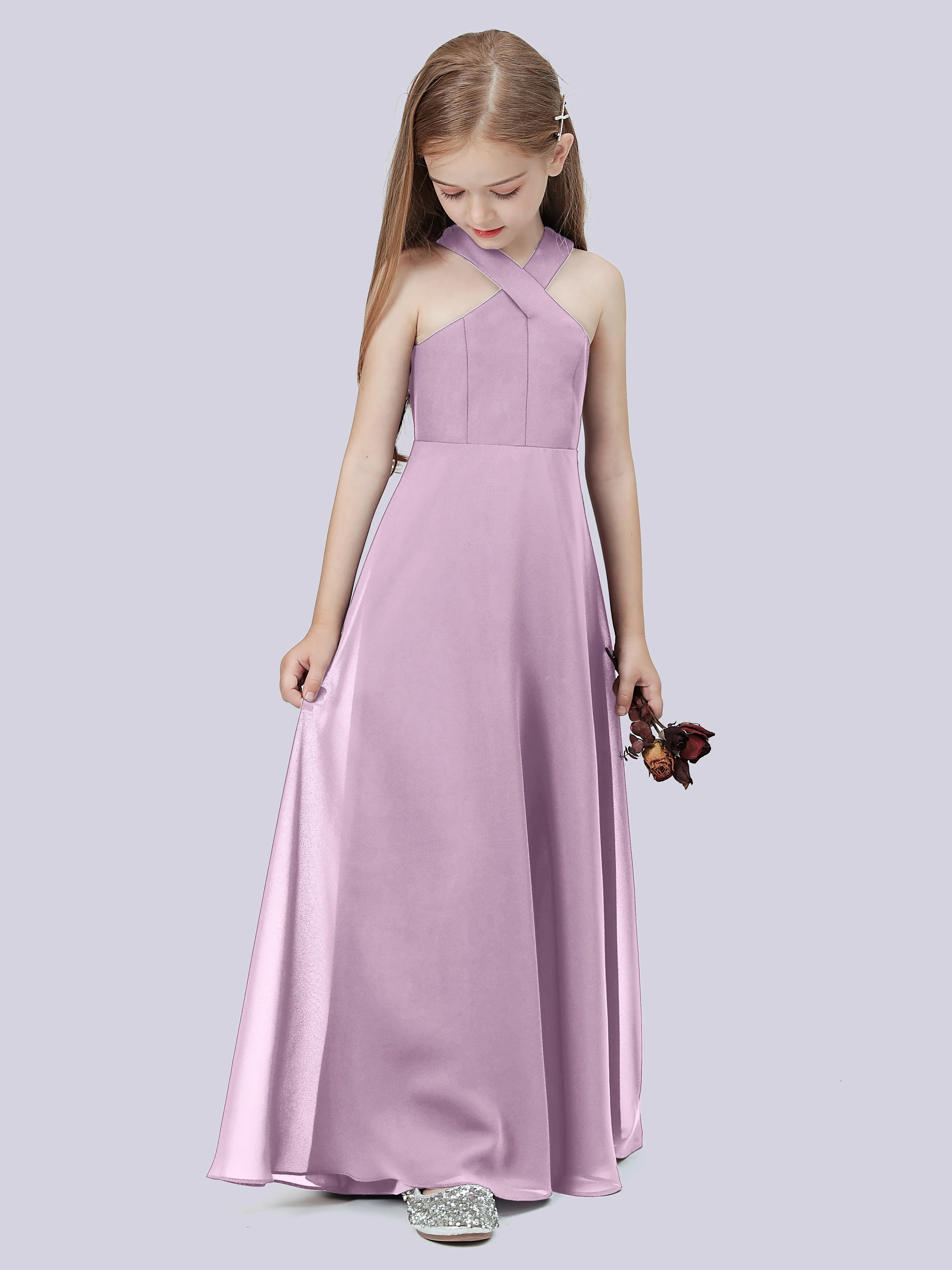 Crisscross Chiffon Junior Bridesmaid Dress