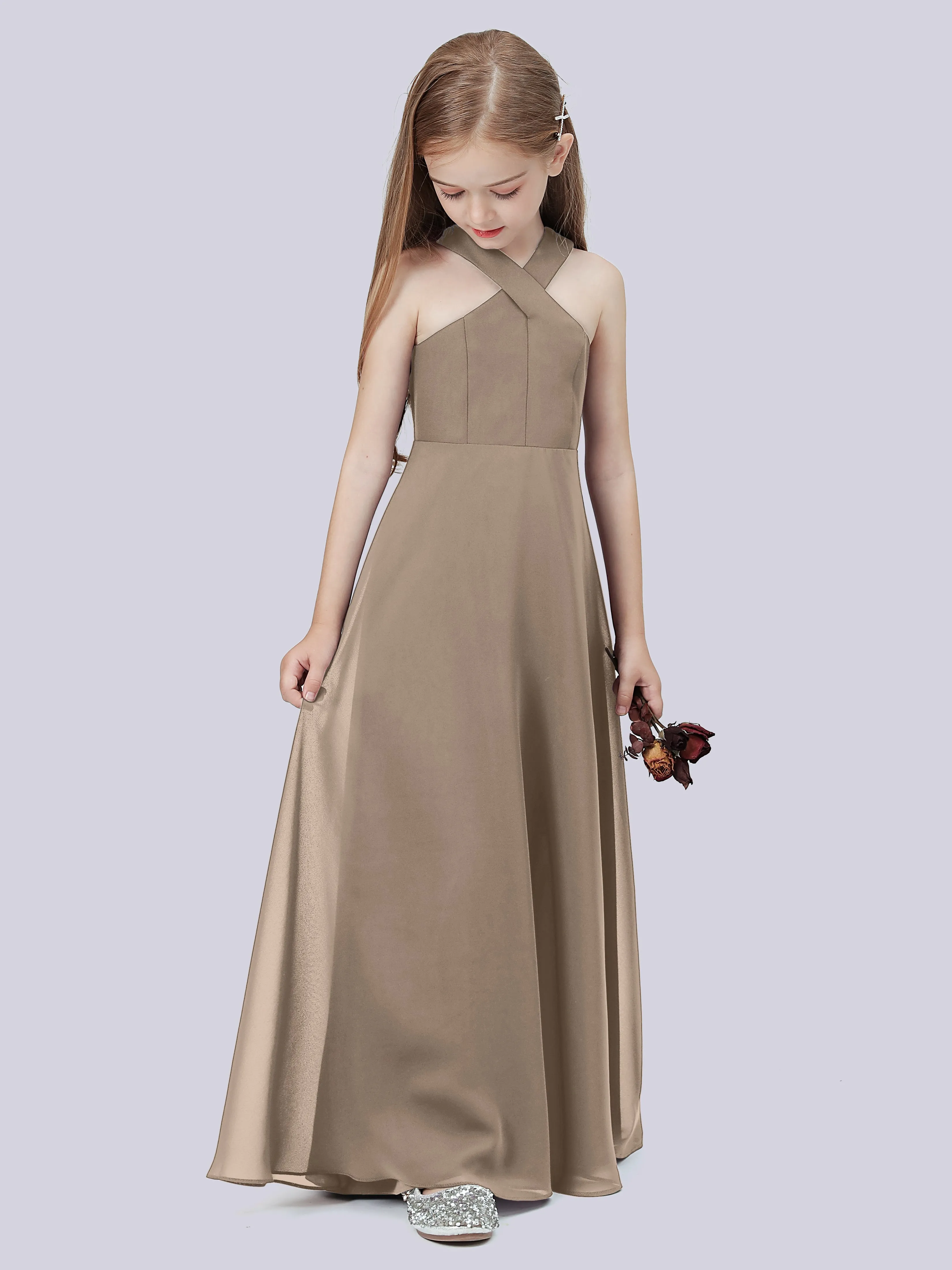 Crisscross Chiffon Junior Bridesmaid Dress